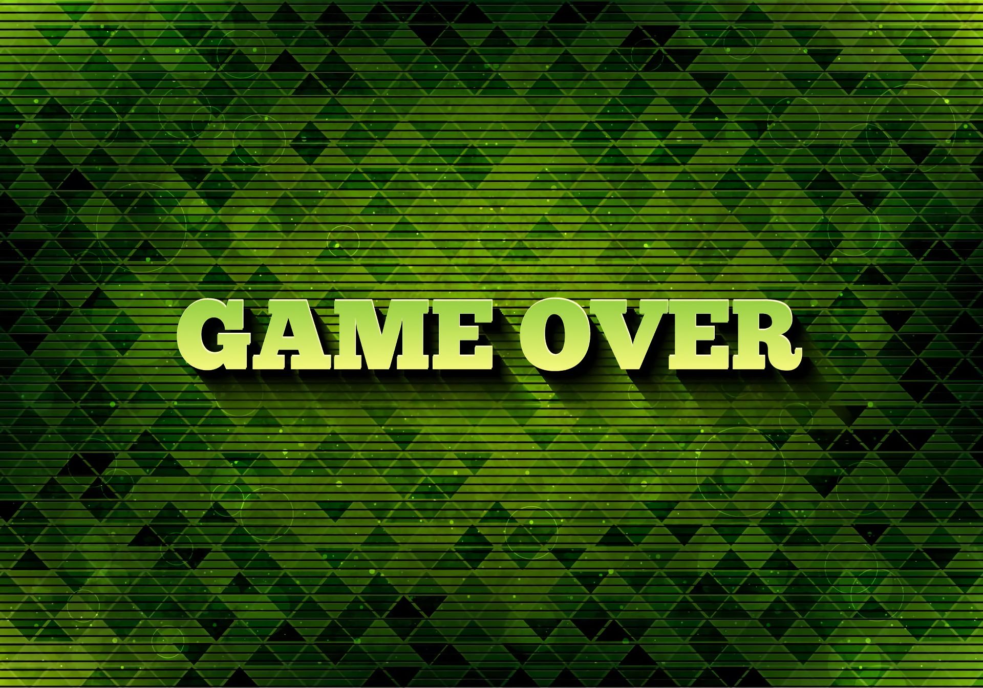 video game, game over, green