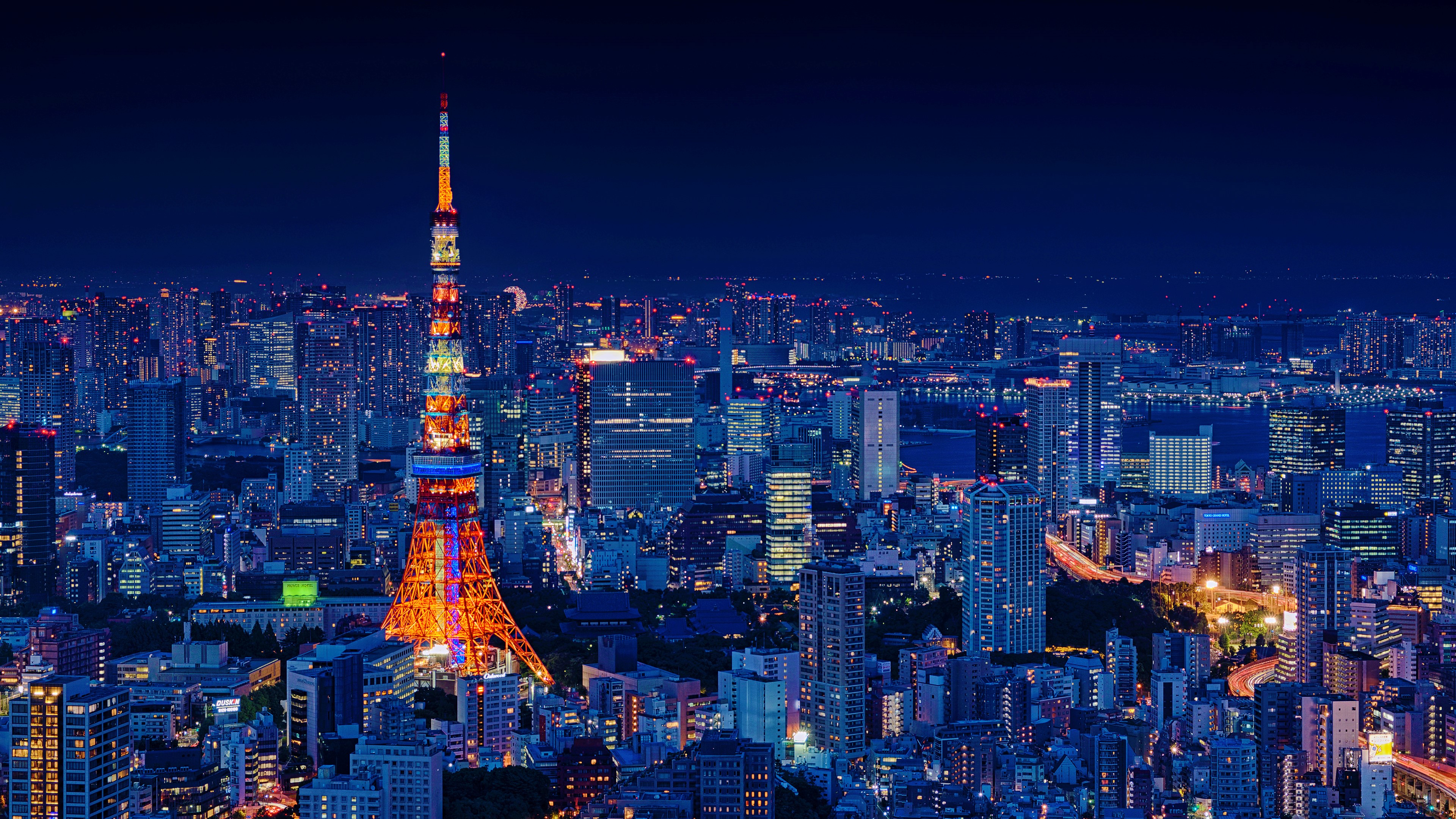 441157 télécharger le fond d'écran nuit, japon, construction humaine, tokyo, ville, paysage urbain, lumière, tour de tokyo, villes - économiseurs d'écran et images gratuitement