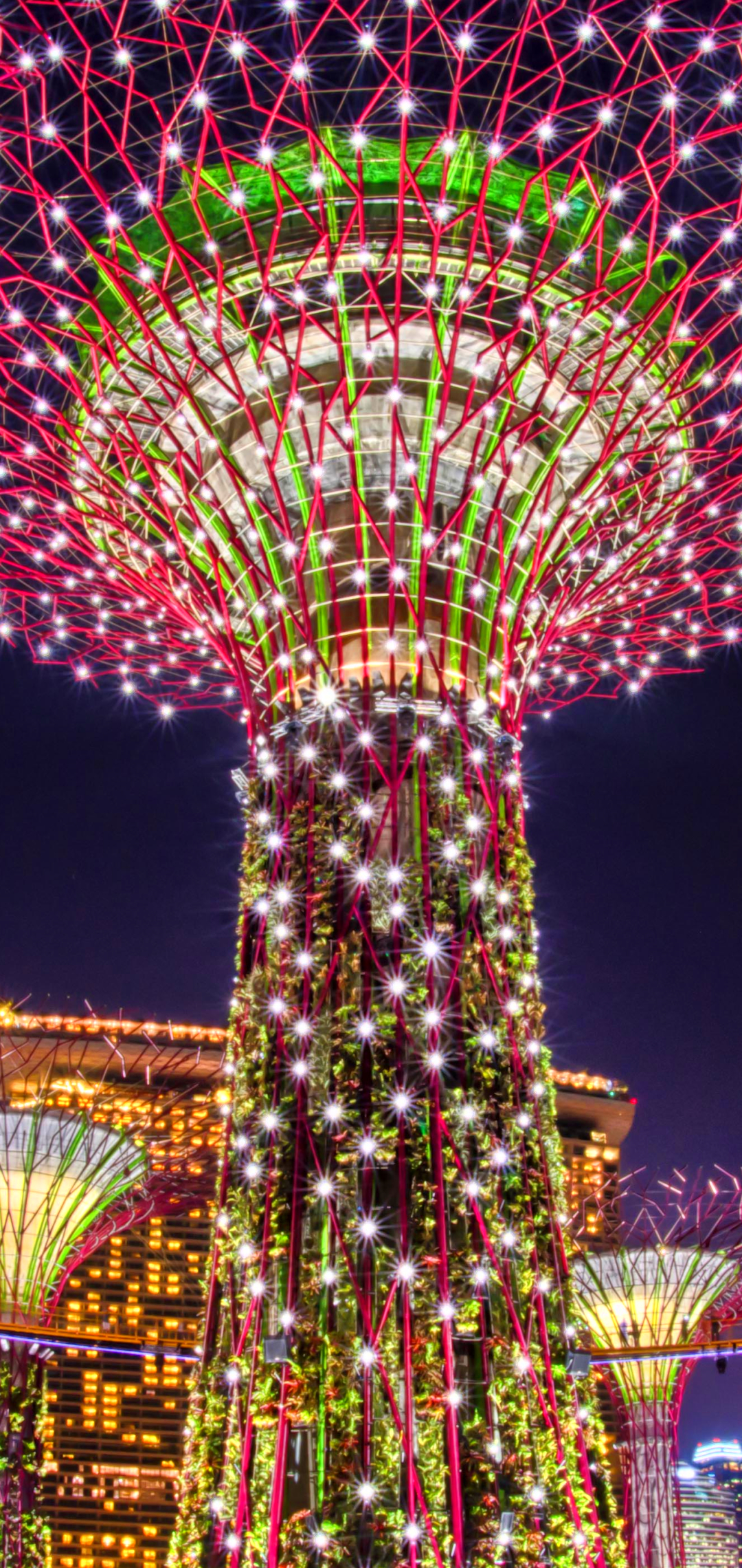 Téléchargez des papiers peints mobile Nuit, Lumière, Coloré, Singapour, Construction Humaine, Marina Bay Sands gratuitement.