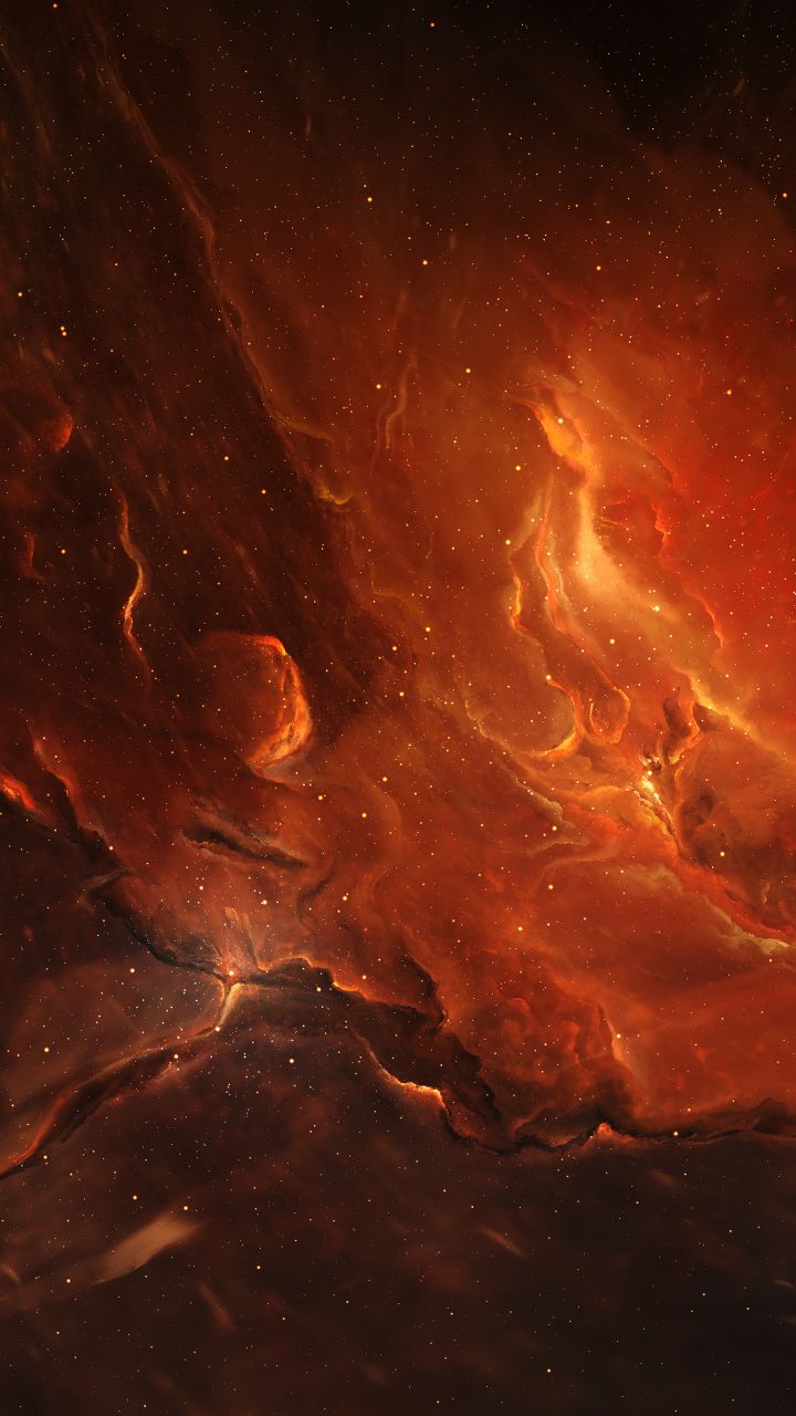 Download mobile wallpaper Stars, Nebula, Space, Sci Fi, Orange (Color) for free.