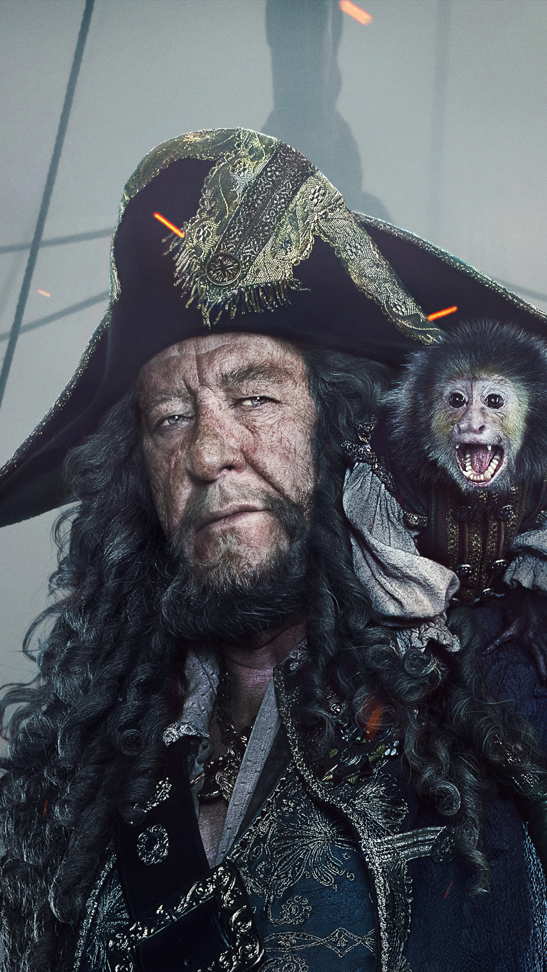 Download mobile wallpaper Movie, Geoffrey Rush, Hector Barbossa, Pirates Of The Caribbean: Dead Men Tell No Tales for free.