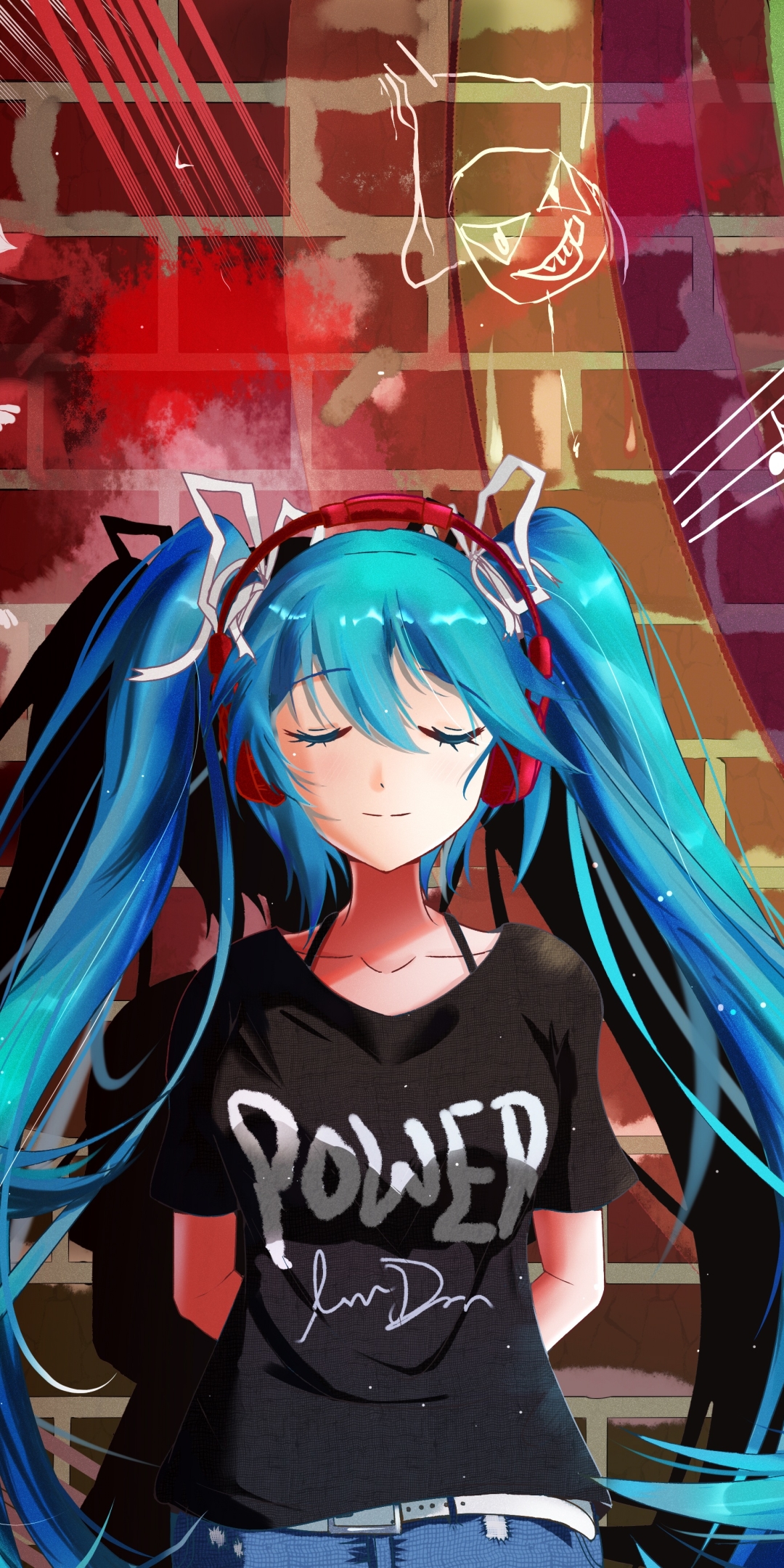 Download mobile wallpaper Anime, Mood, Vocaloid, Blue Hair, Hatsune Miku, Long Hair, Twintails for free.