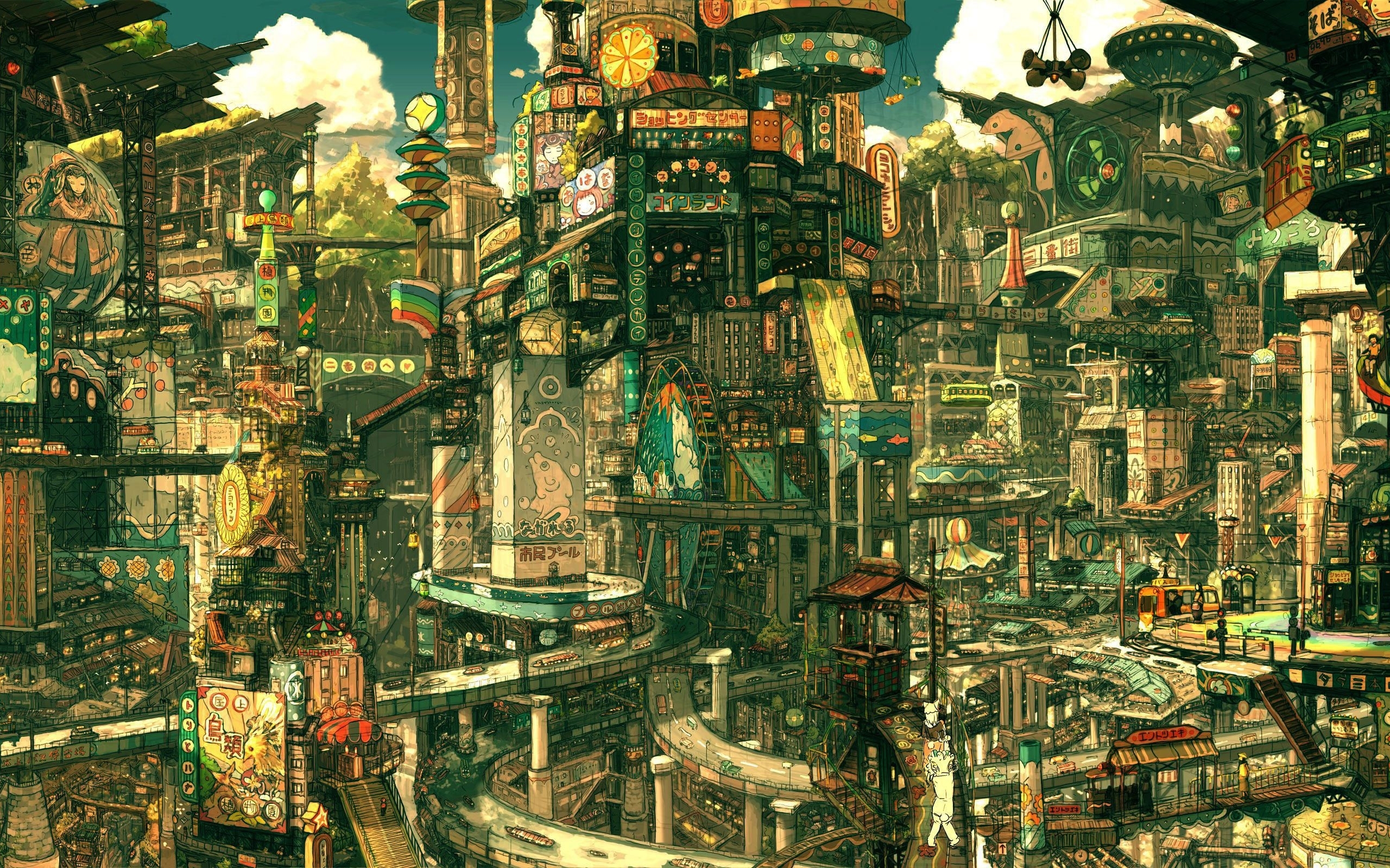 fantasy, landscape, cities HD wallpaper