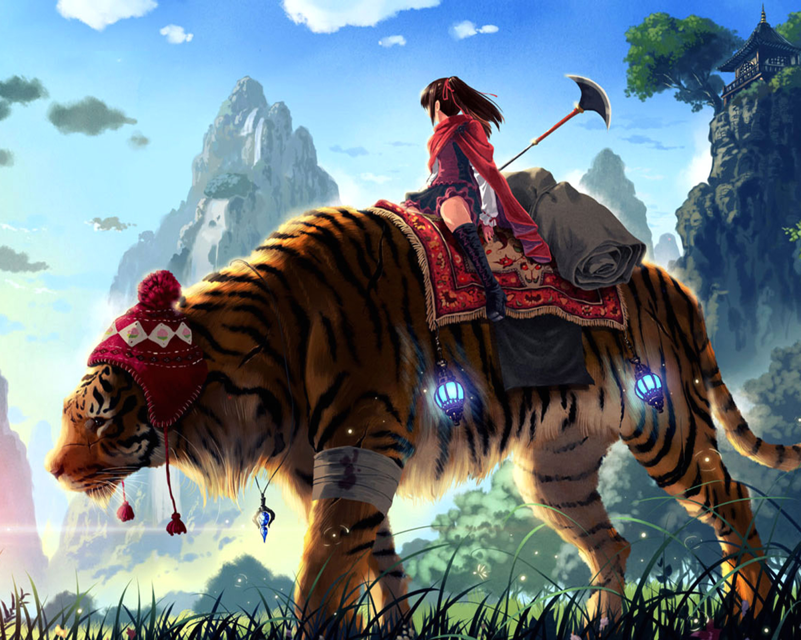 Free download wallpaper Anime, Tiger, Animal on your PC desktop