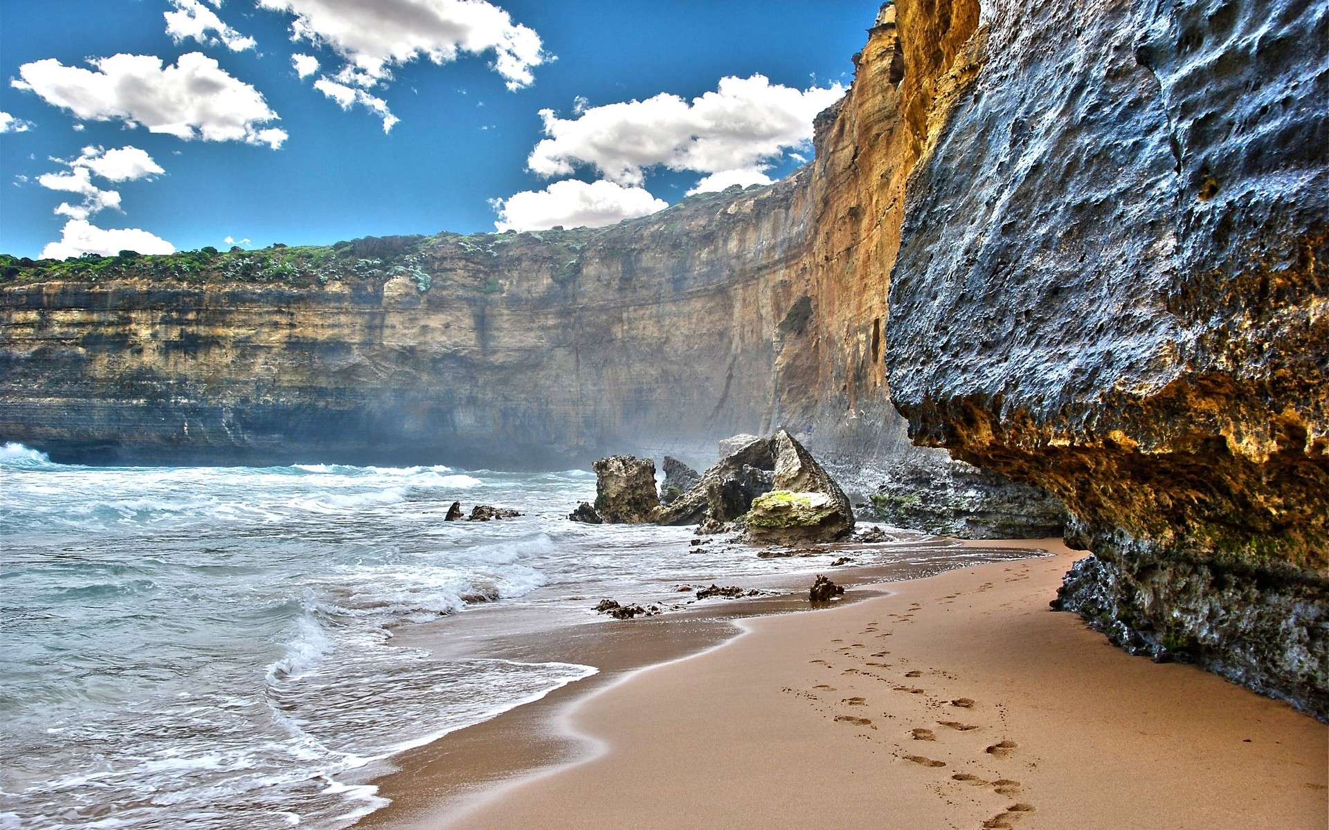Laden Sie das Landschaft, Sand, Ozean, Klippe, Wolke, Szene, Himmel, Erde/natur-Bild kostenlos auf Ihren PC-Desktop herunter