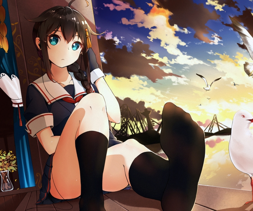 Descarga gratis la imagen Animado, Colección Kantai, Shigure (Kancolle) en el escritorio de tu PC