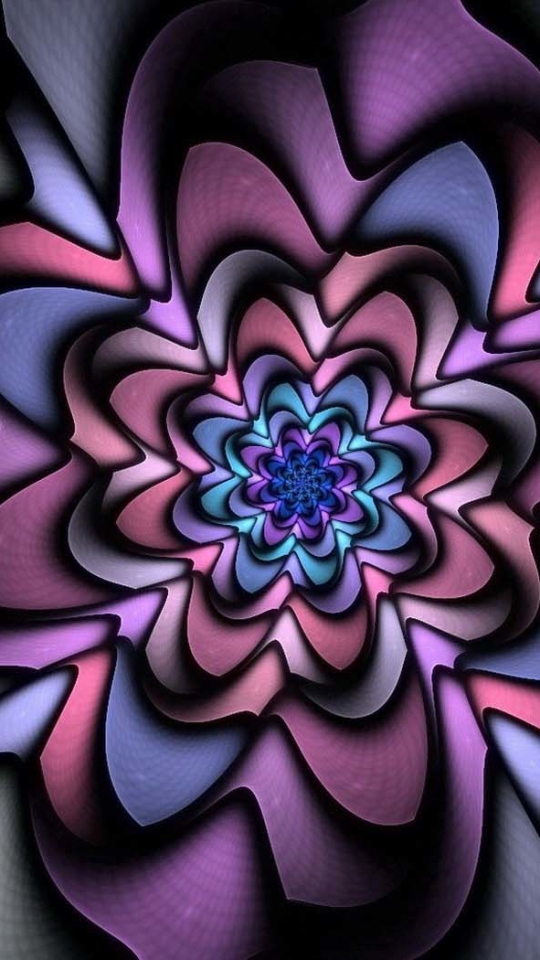 Download mobile wallpaper Abstract, Pink, Flower, Fractal, Purple for free.