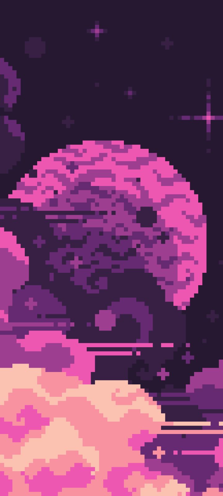 Handy-Wallpaper Mond, Künstlerisch, Pixel Kunst kostenlos herunterladen.