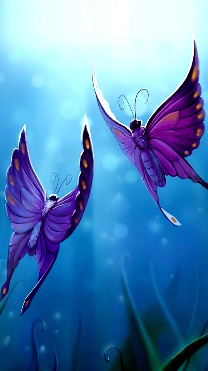 Скачать картинку Бабочка, Пурпурный, Художественные в телефон бесплатно.