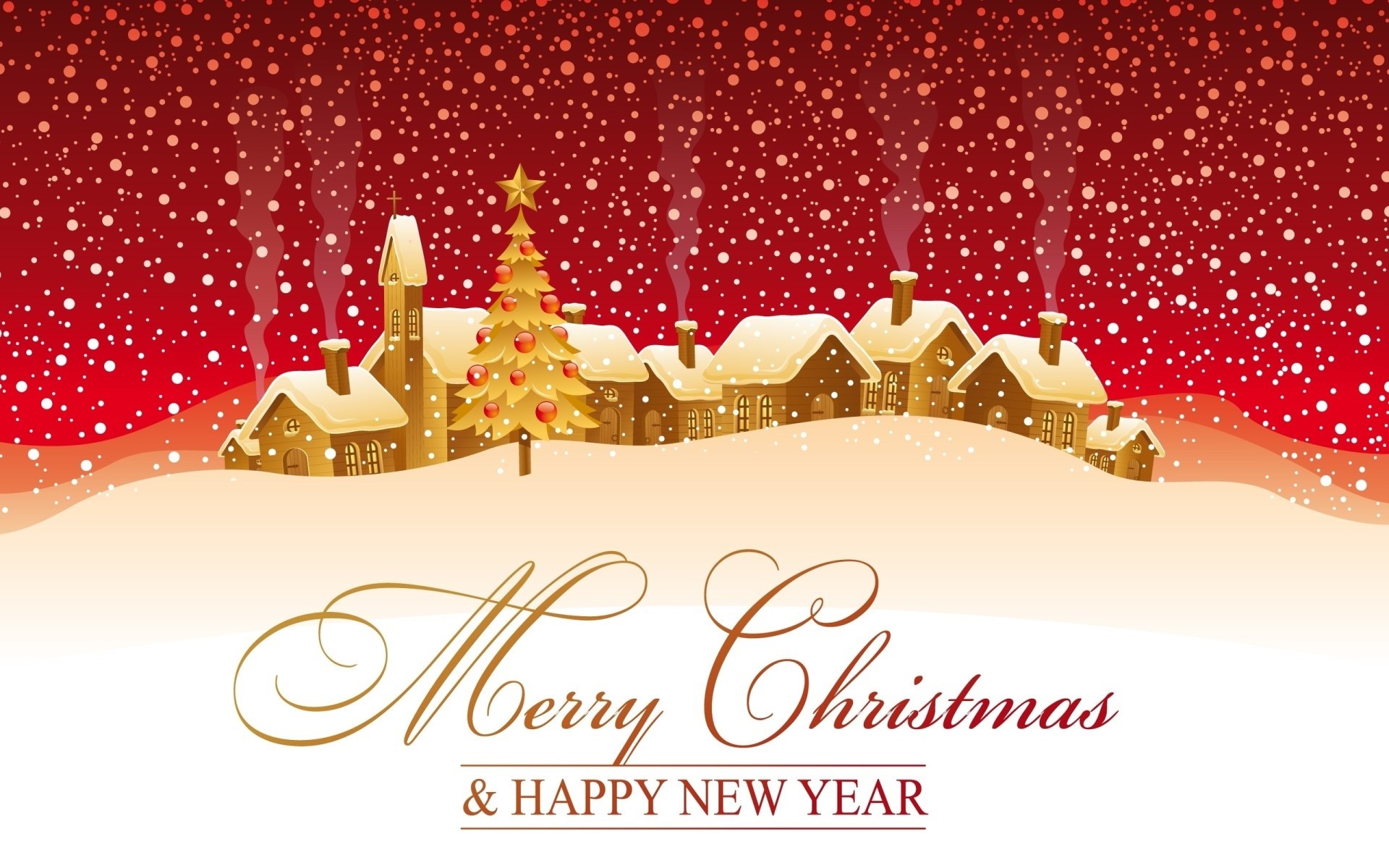 Free download wallpaper New Year, Snow, Christmas, Holiday, Christmas Tree, Snowfall, Merry Christmas on your PC desktop