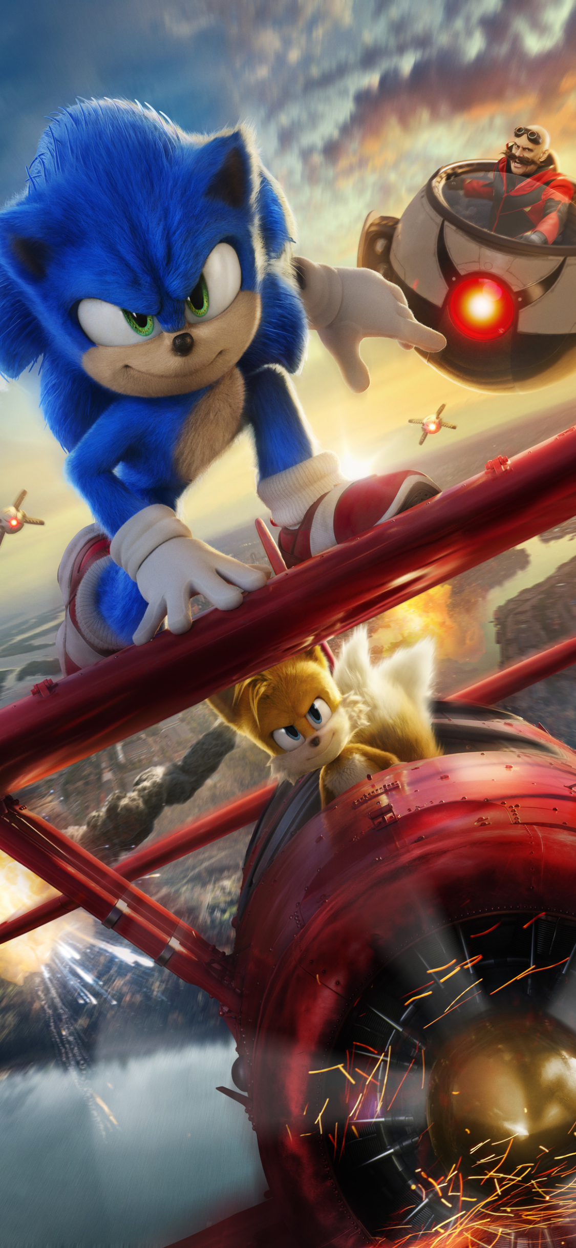 Download mobile wallpaper Movie, Sonic The Hedgehog, Miles 'tails' Prower, Sonic The Hedgehog 2, Doctor Robotnik, Sonic for free.