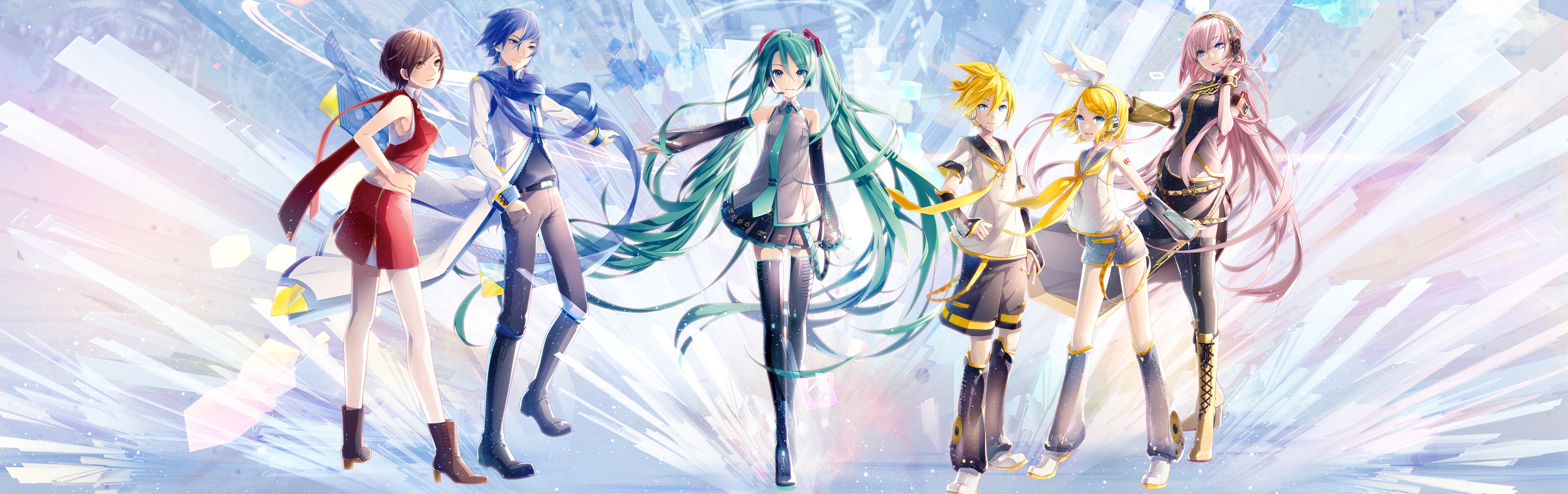 Laden Sie das Vocaloid, Hatsune Miku, Animes, Lukas Megurin, Rin Kagamine, Kaito (Vocaloid), Len Kagamine, Meiko (Vocaloid)-Bild kostenlos auf Ihren PC-Desktop herunter