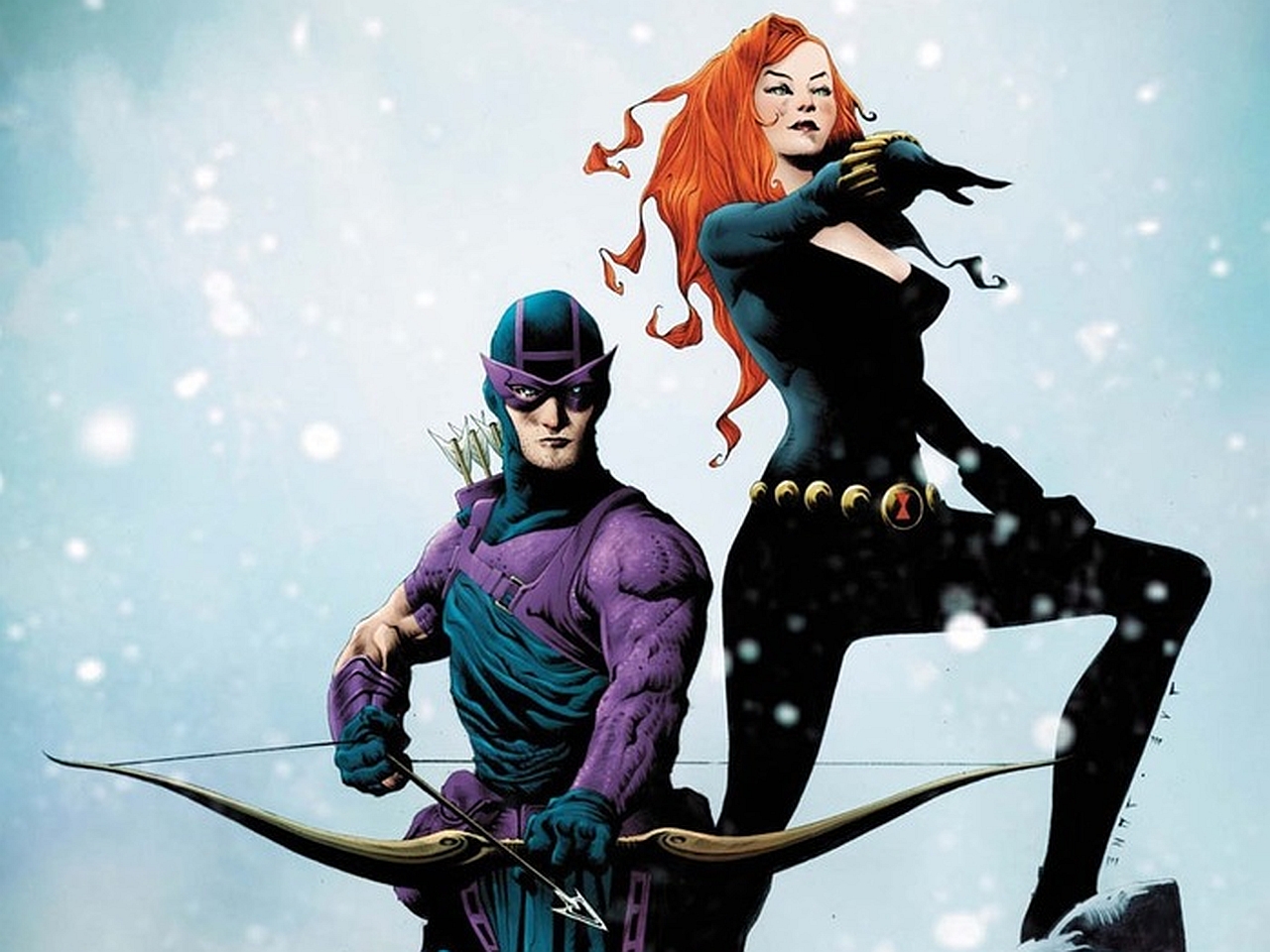 Download mobile wallpaper Avengers, Comics, Black Widow, Hawkeye for free.
