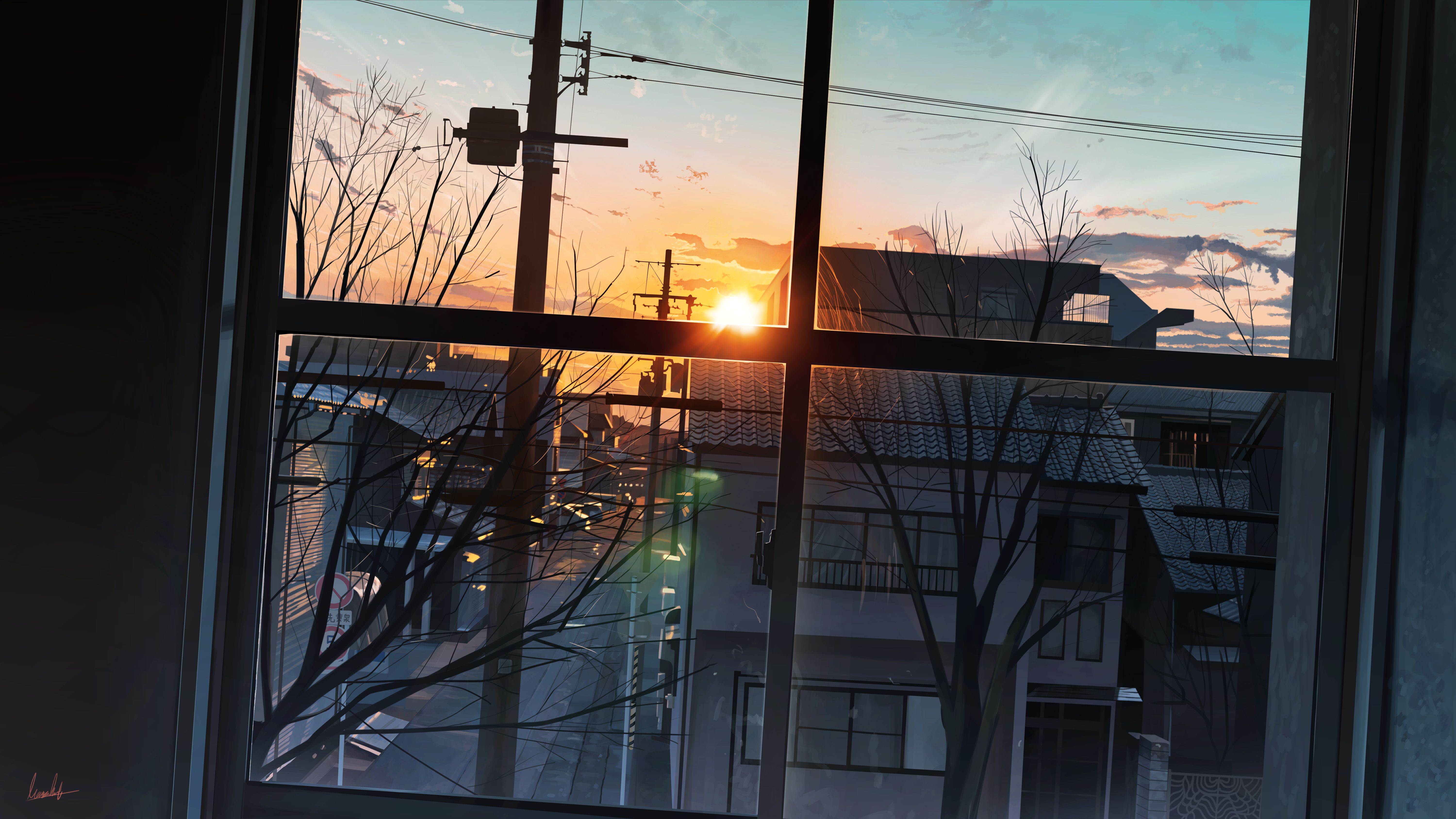 Free download wallpaper Anime, Sunset, Original on your PC desktop