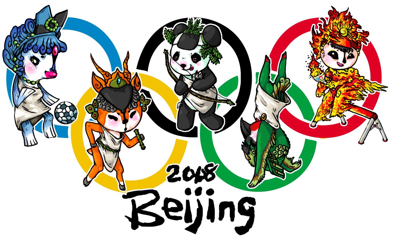 sports, summer olympics beijing 2008, beibei (olympics), beijing, fuwa (olympics), huanhuan (olympics), jingjing (olympics), logo, nini (olympics), olympics, summer, text, yingying (olympics)