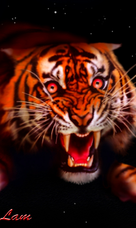 無料モバイル壁紙動物, 猫, 虎, マーク・ラムをダウンロードします。