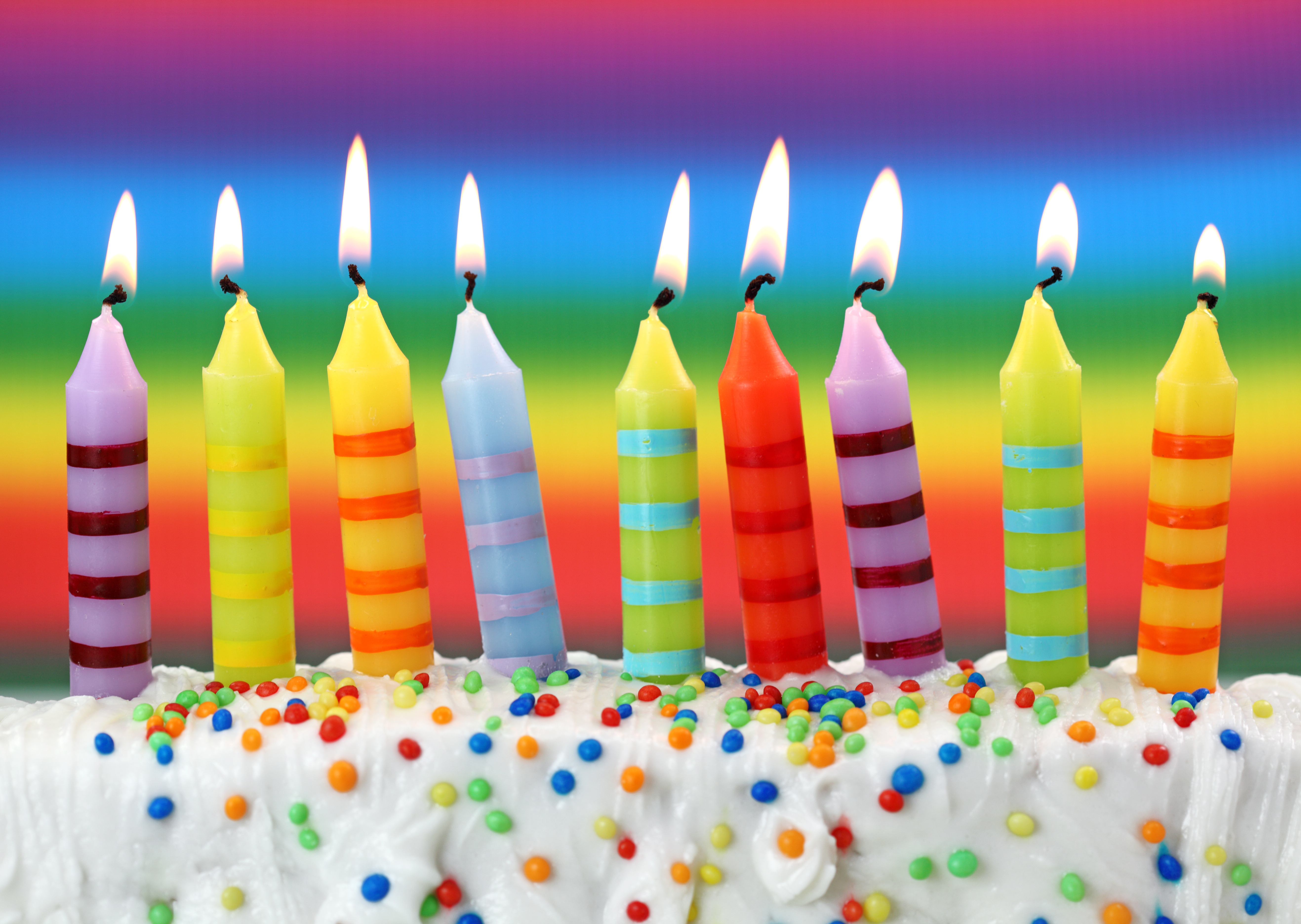 Free download wallpaper Holiday, Colorful, Candle, Birthday on your PC desktop