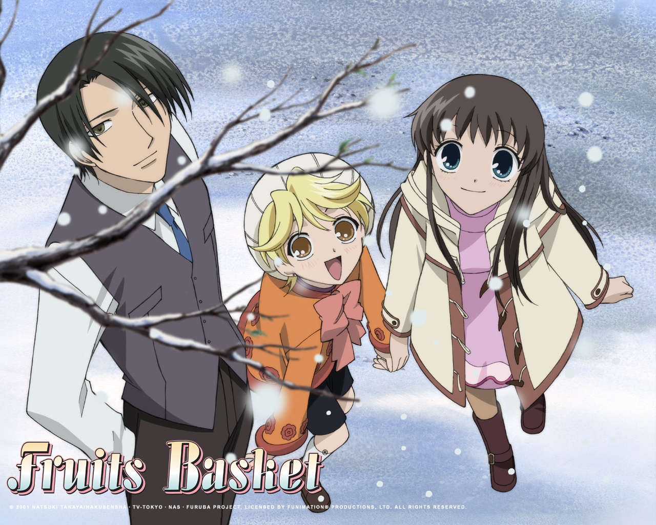 1485715 télécharger le fond d'écran animé, fruits basket, hatori sohma, momiji sohma, neiger, tohru honda, l'hiver - économiseurs d'écran et images gratuitement