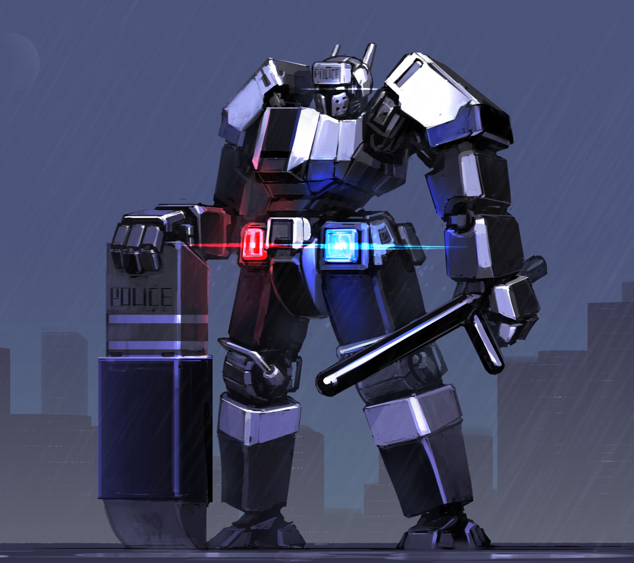 Download mobile wallpaper Robot, Sci Fi, Police for free.