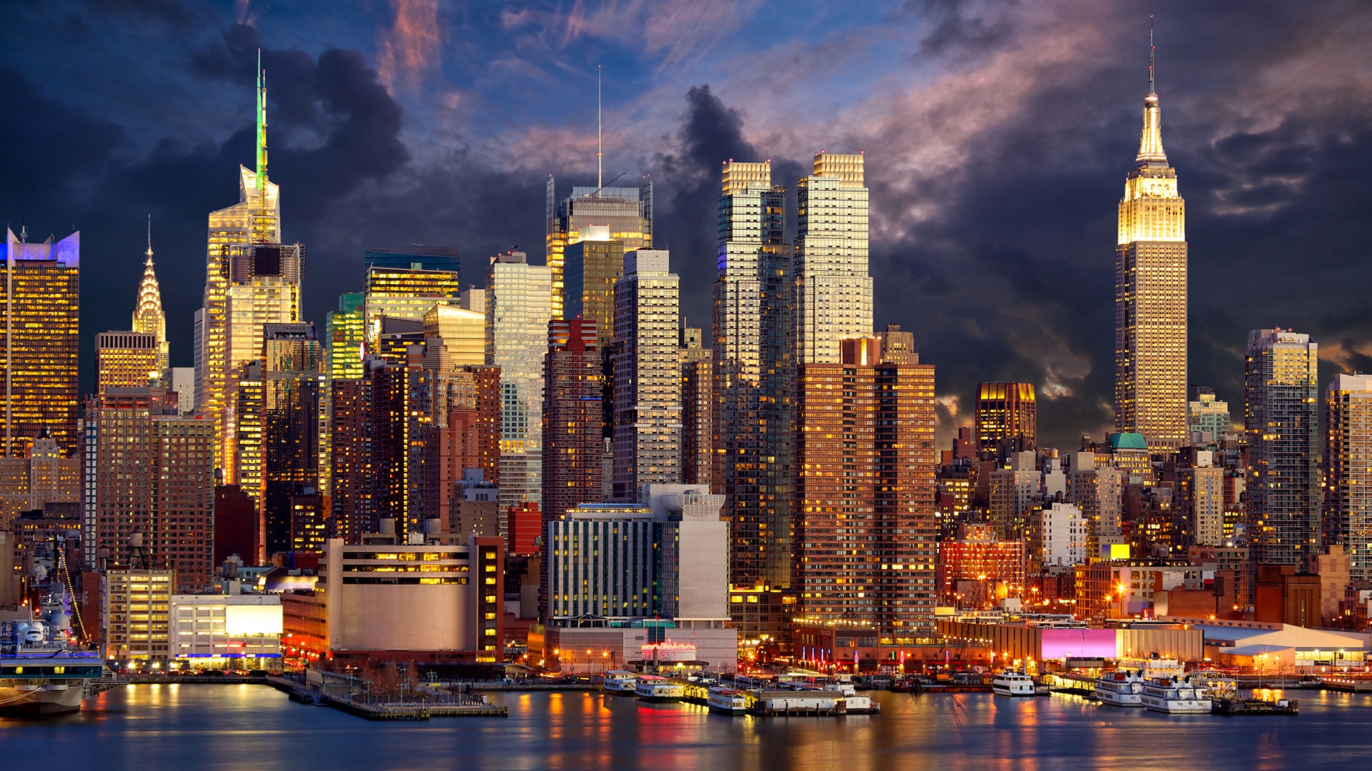 PCデスクトップに街, 超高層ビル, 建物, ニューヨーク, マンハッタン, アメリカ合衆国, マンメイド画像を無料でダウンロード