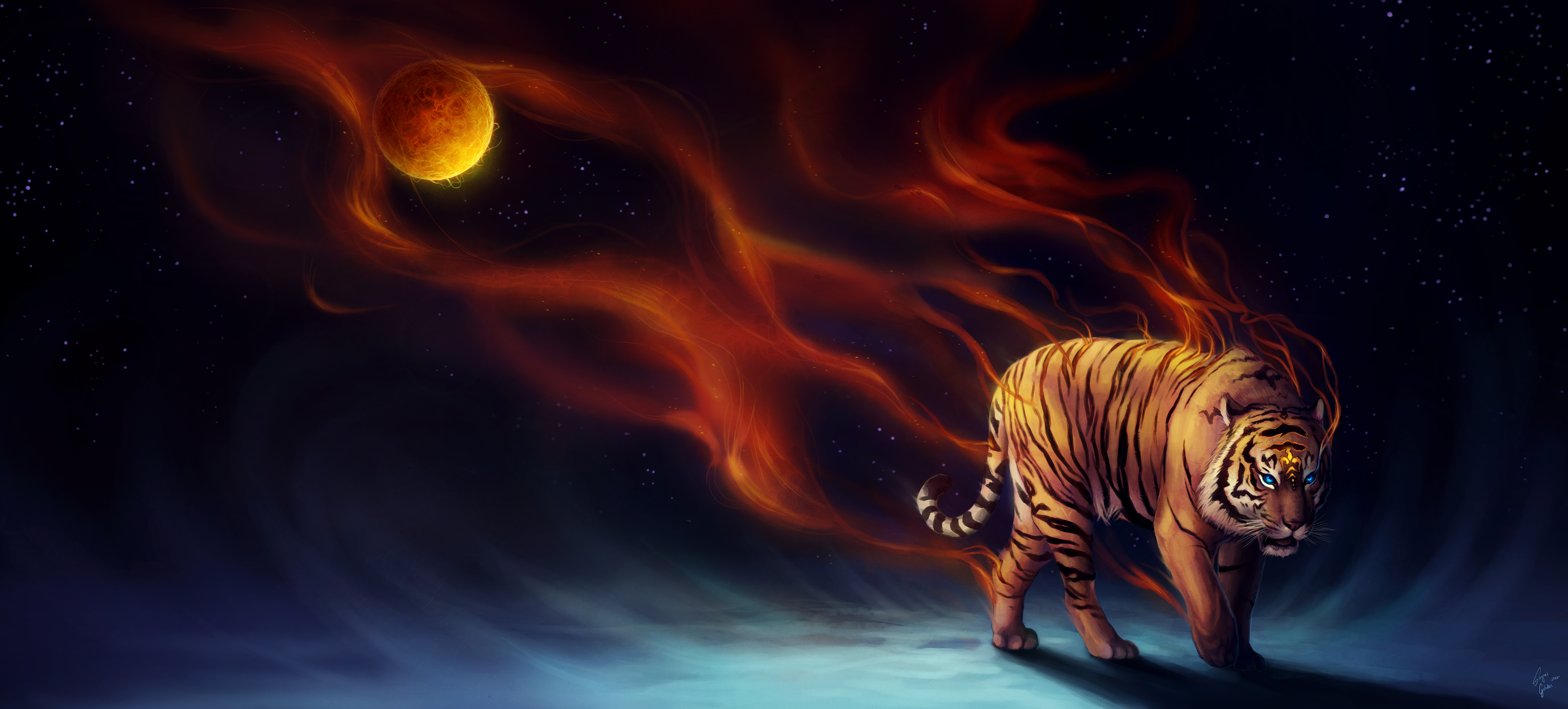 Download mobile wallpaper Fantasy, Cats, Animal, Tiger for free.