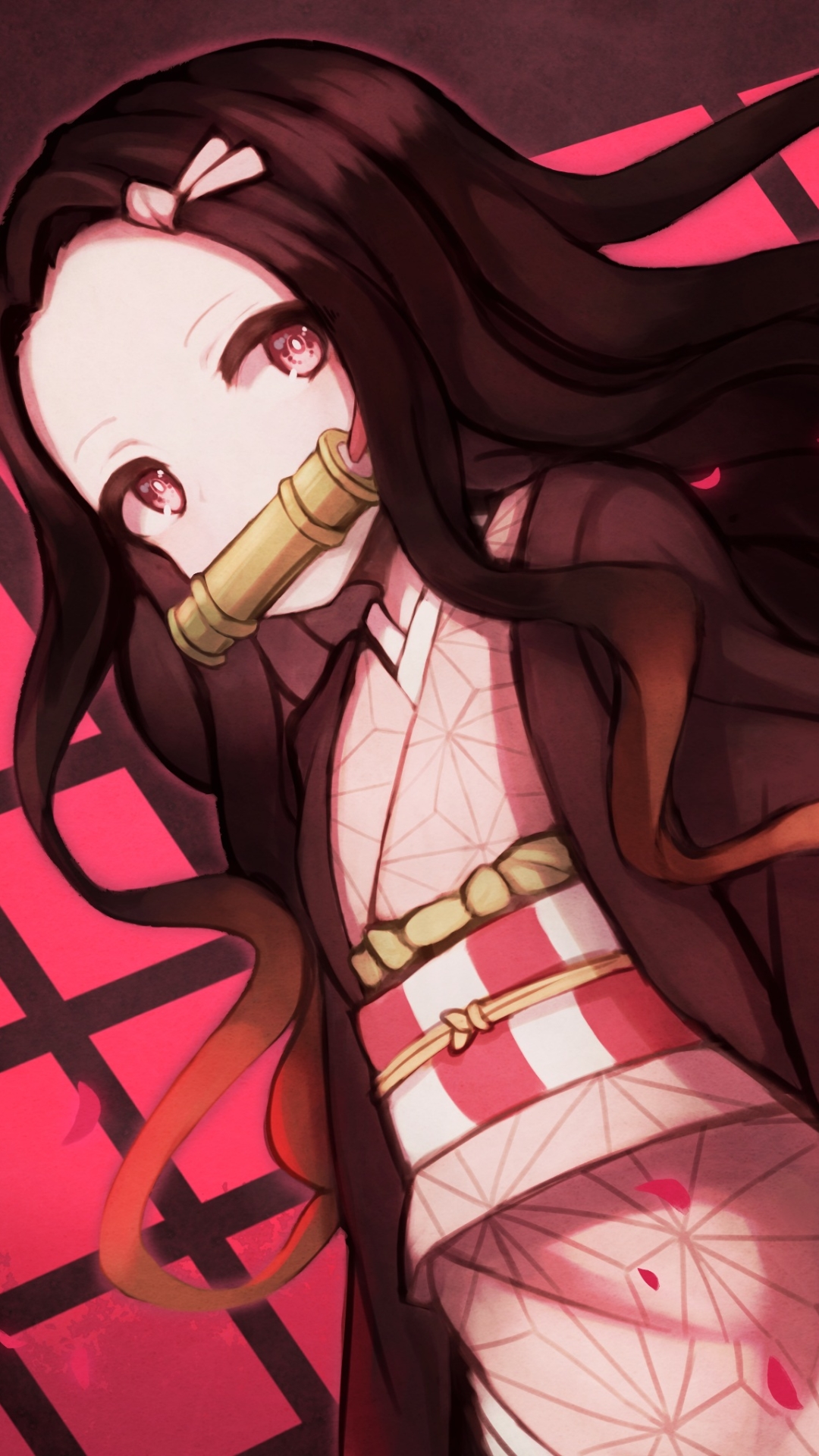 Handy-Wallpaper Animes, Nezuko Kamado, Demon Slayer kostenlos herunterladen.