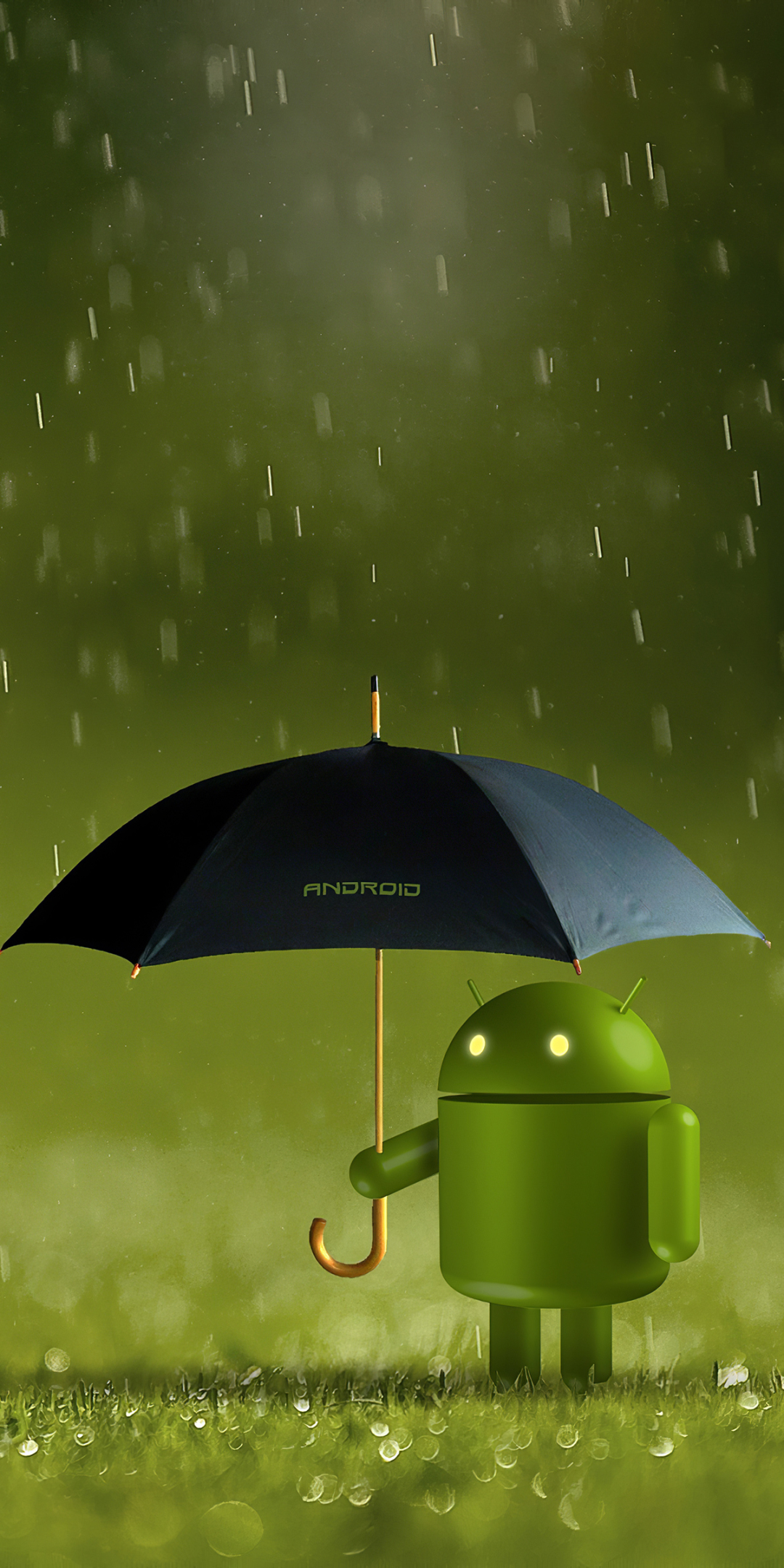 1355237 скачать обои технологии, андроид, робот, android (операционная система), зонтики, зонтик - заставки и картинки бесплатно