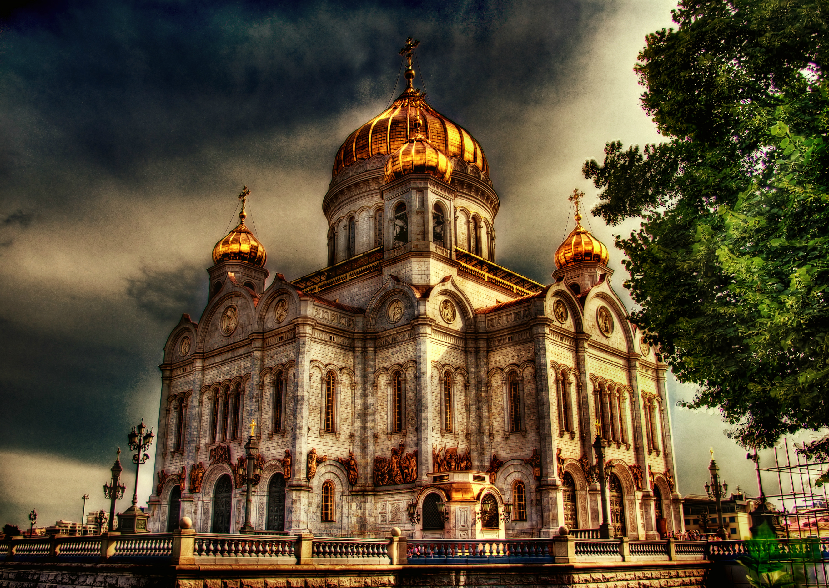 Download mobile wallpaper Architecture, Building, Hdr, Church, Cathedral, Dome, Religious, Cathedral Of Christ The Saviour for free.
