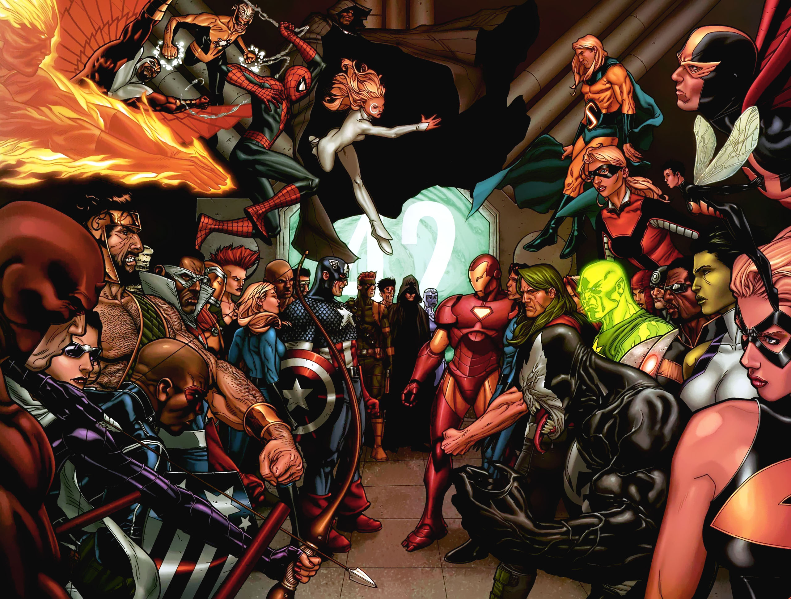 comics, avengers, captain america, daredevil, human torch (marvel comics), invisible woman, iron man, ms marvel, sentry (comics), she hulk, spider man, wasp (marvel comics), the avengers