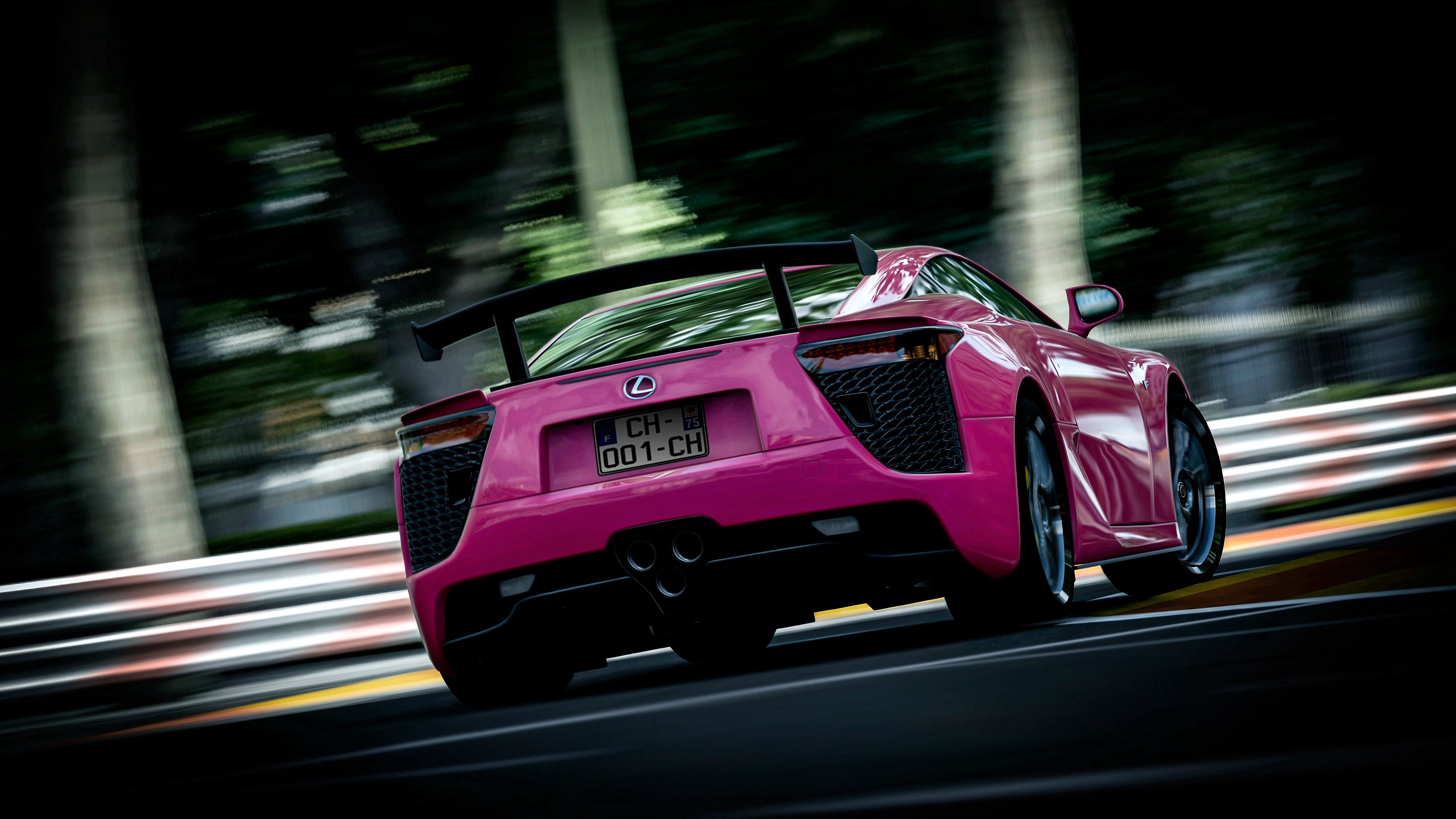 lexus, blur, sports car, cars, pink, sports, smooth, back view, rear view HD wallpaper