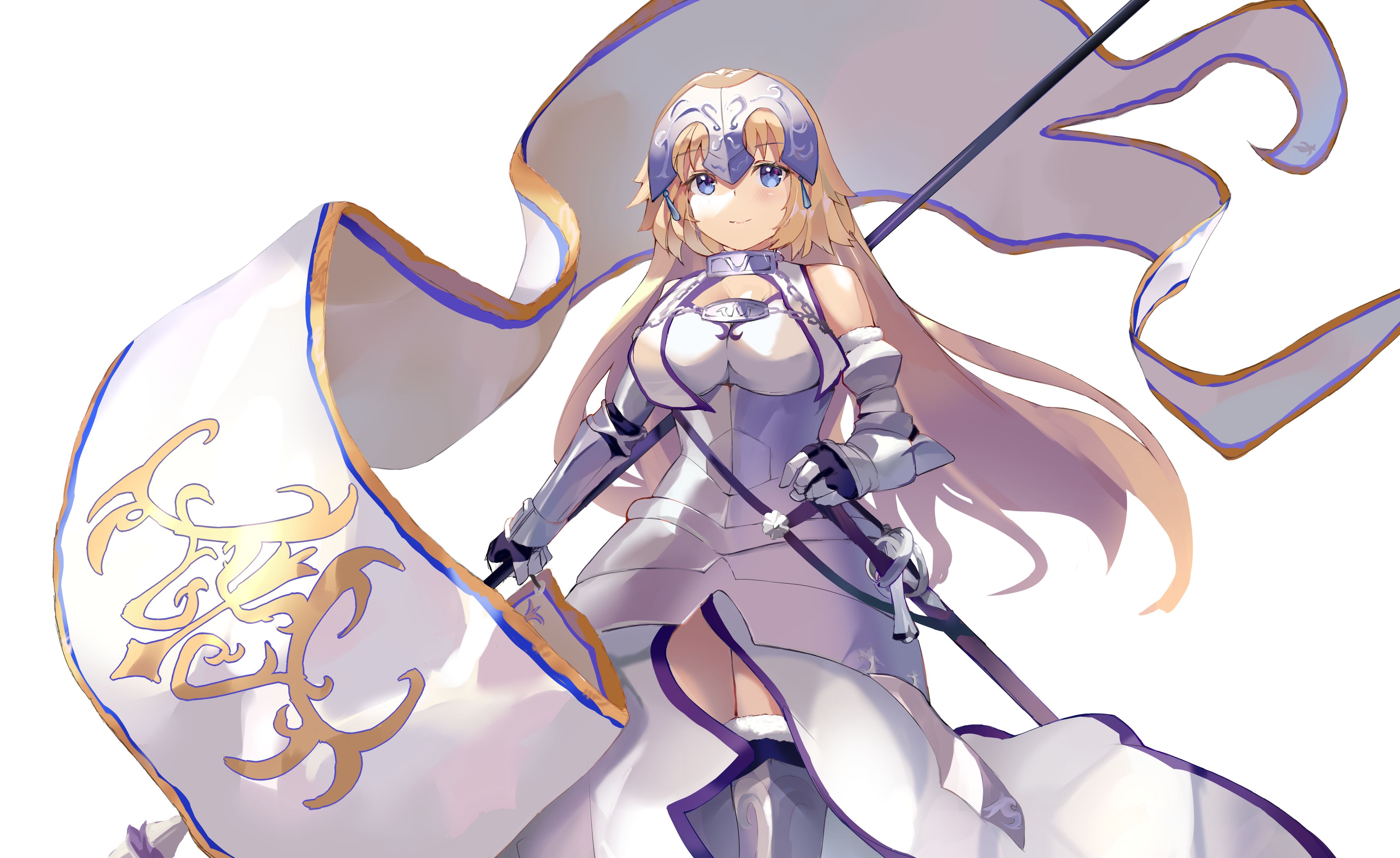 Free download wallpaper Anime, Blonde, Blue Eyes, Long Hair, Fate/grand Order, Jeanne D'arc (Fate Series), Banner, Fate Series on your PC desktop