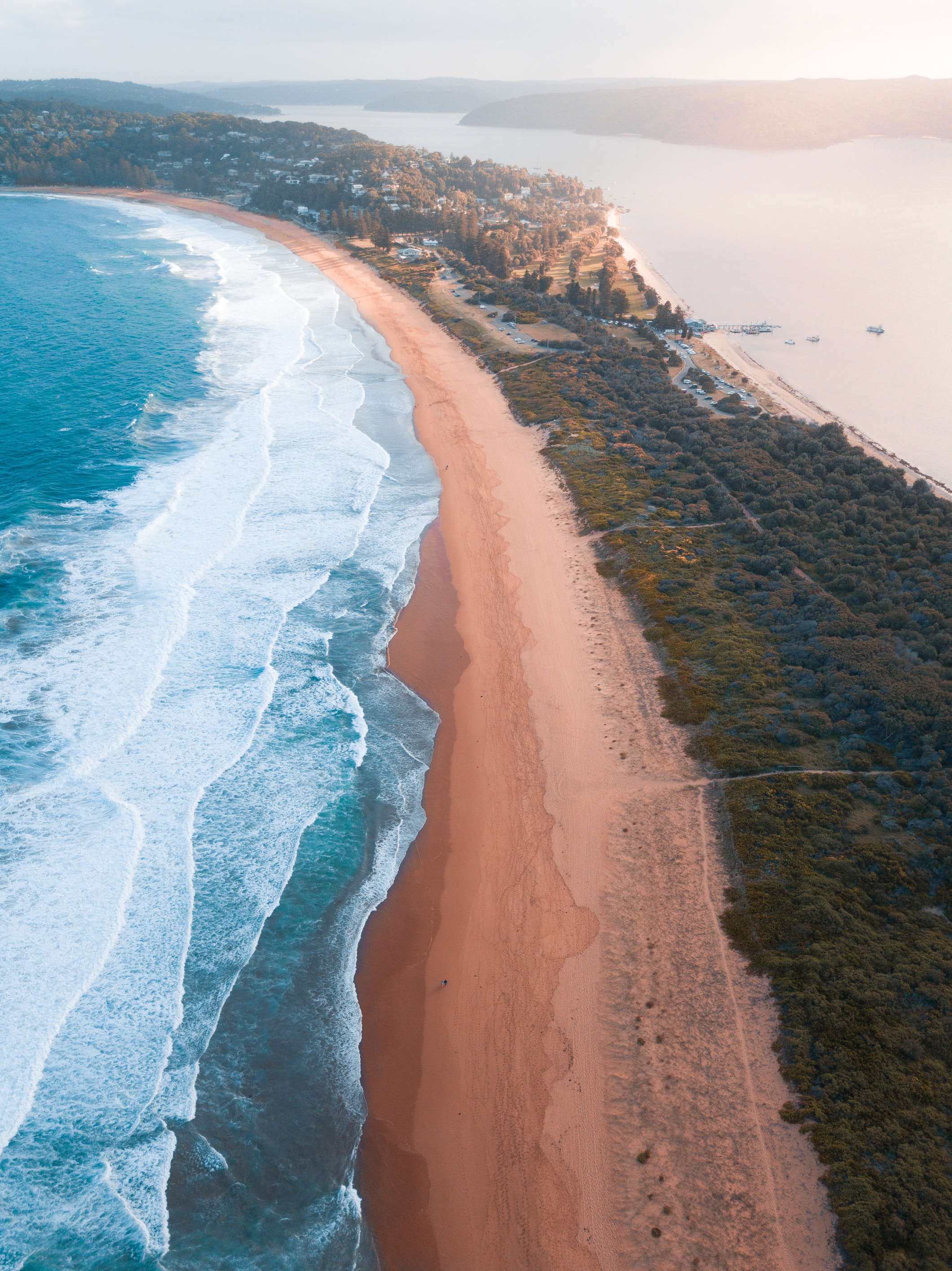 android coast, view from above, beach, nature, sea, bay
