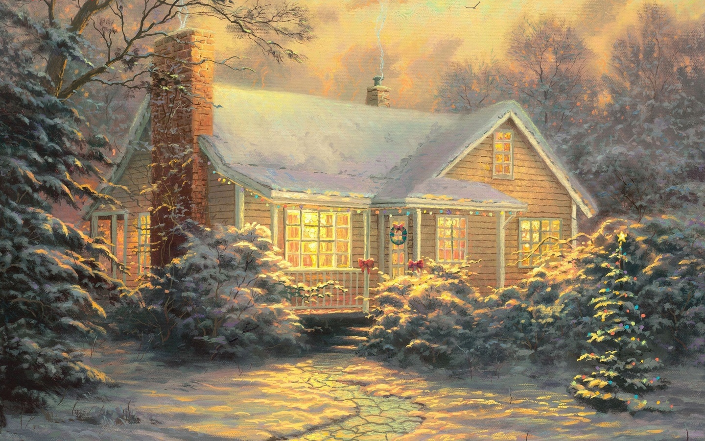 Free download wallpaper Winter, Houses, New Year, Landscape, Pictures, Christmas Xmas on your PC desktop