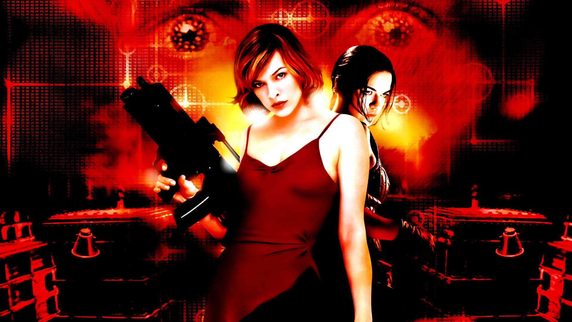 Laden Sie das Resident Evil, Milla Jovovich, Filme, Michelle Rodriguez-Bild kostenlos auf Ihren PC-Desktop herunter