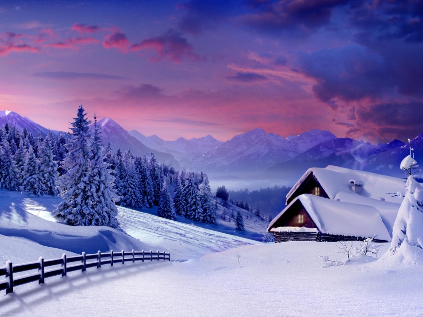 PCデスクトップに冬, 家, 風景画像を無料でダウンロード