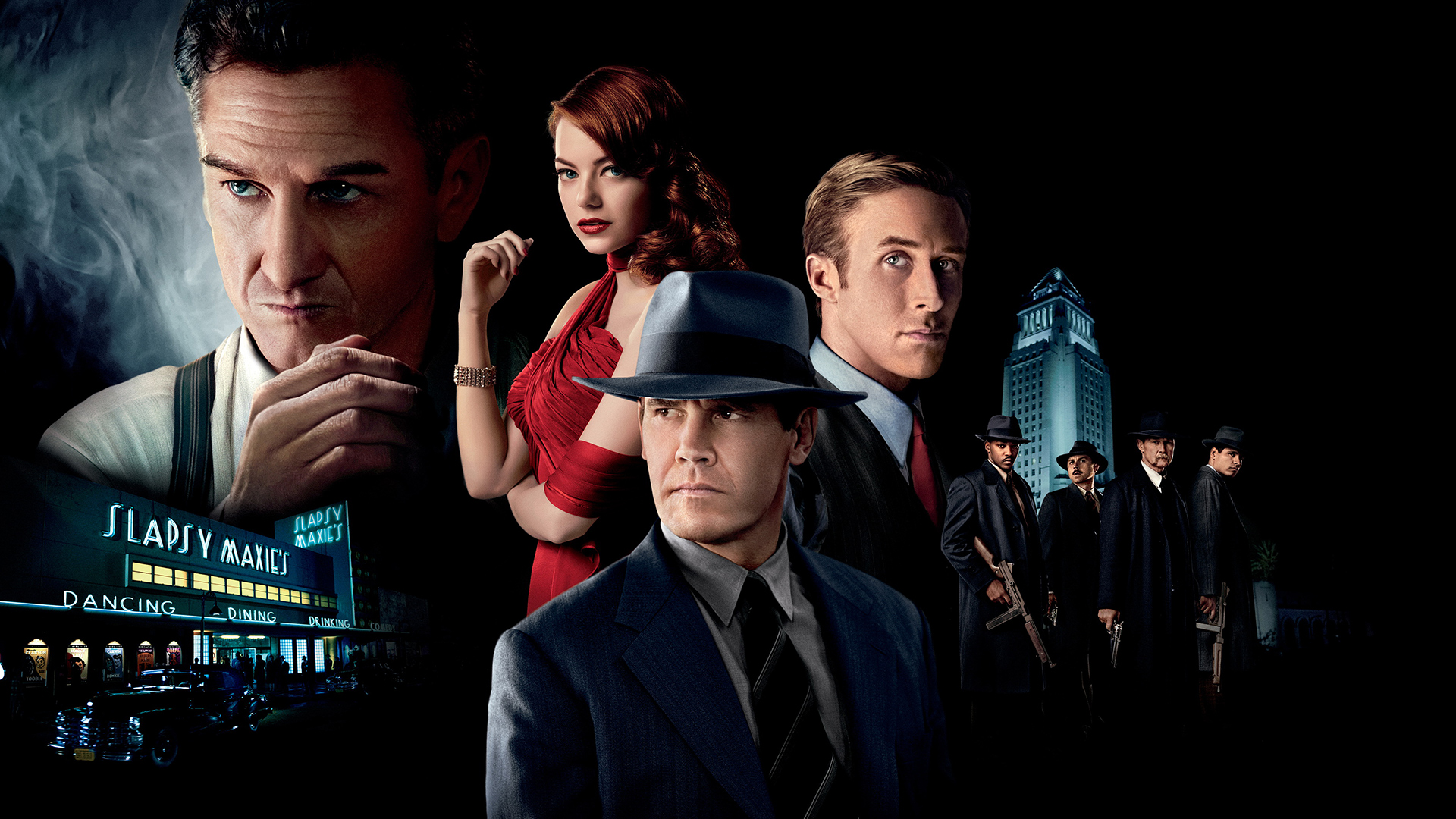 817117 Hintergrundbild herunterladen filme, gangster squad, emma stone, josh brolin, ryan gosling, sean penn - Bildschirmschoner und Bilder kostenlos