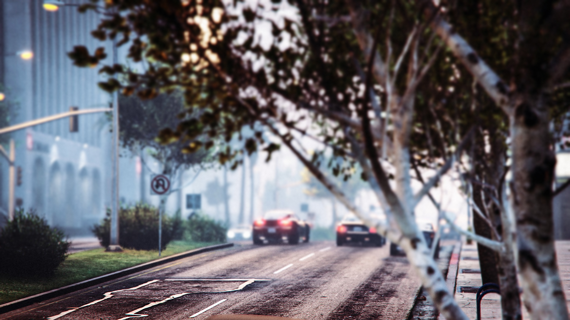 Free download wallpaper City, Road, Car, Video Game, Depth Of Field, Grand Theft Auto, Grand Theft Auto V on your PC desktop