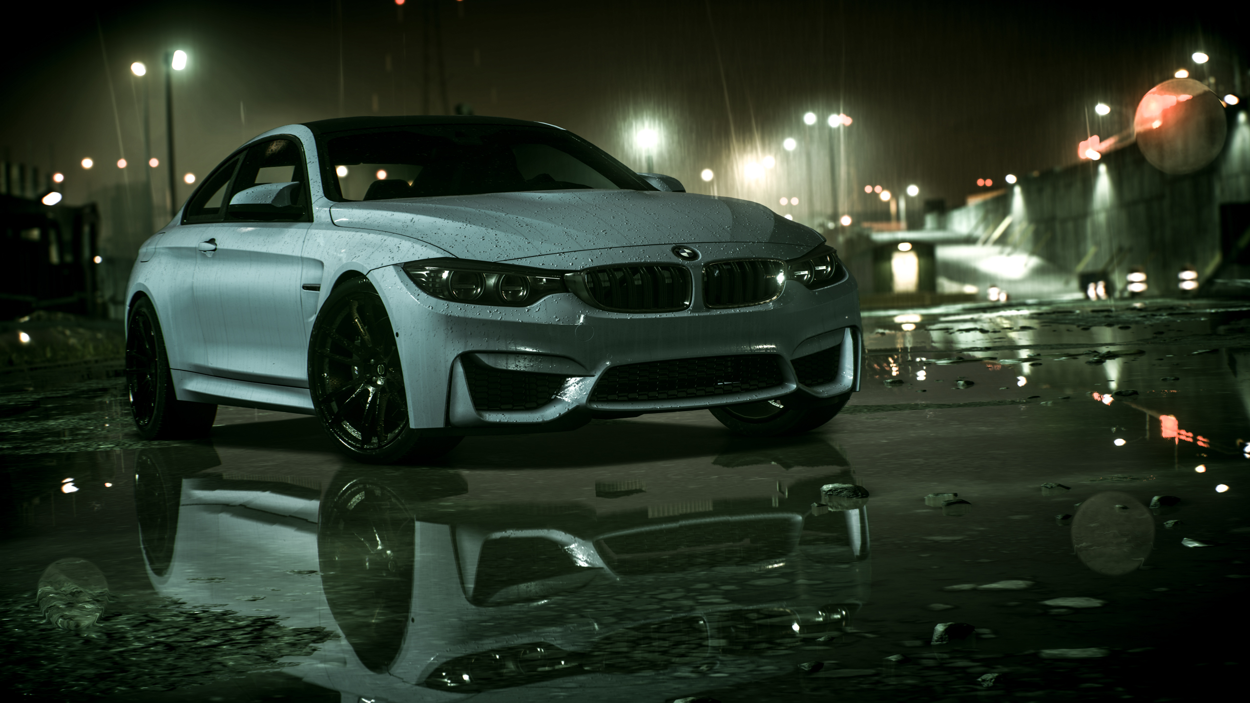 Free download wallpaper Rain, Night, Need For Speed, Reflection, Car, Mercedes Benz, Video Game, White Car, Need For Speed (2015) on your PC desktop