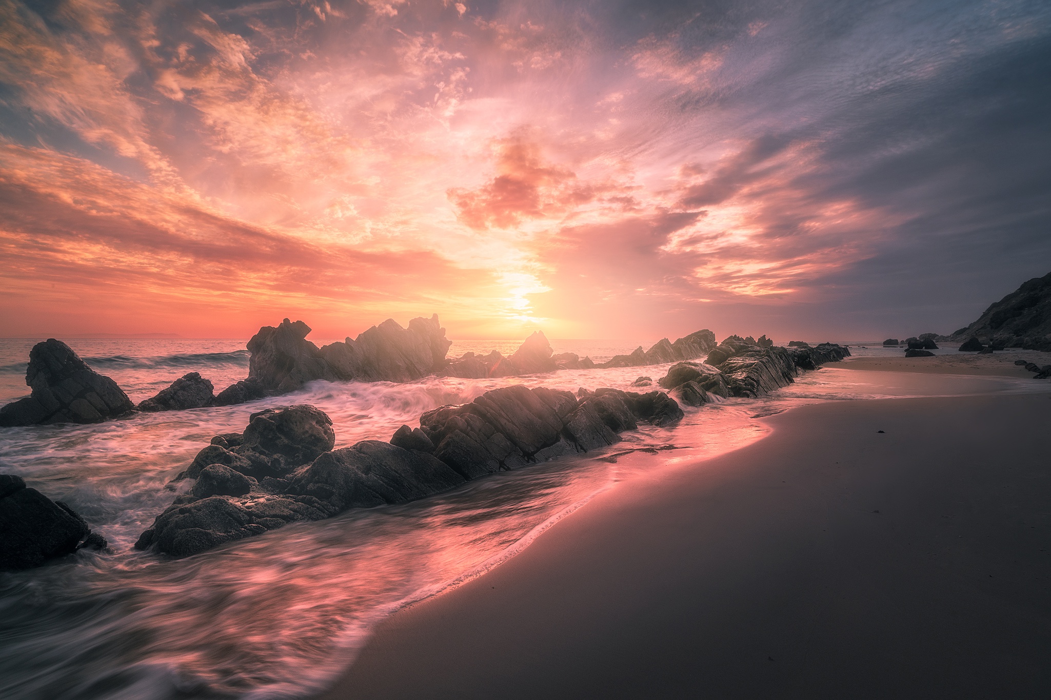 Free download wallpaper Beach, Sunrise, Earth on your PC desktop