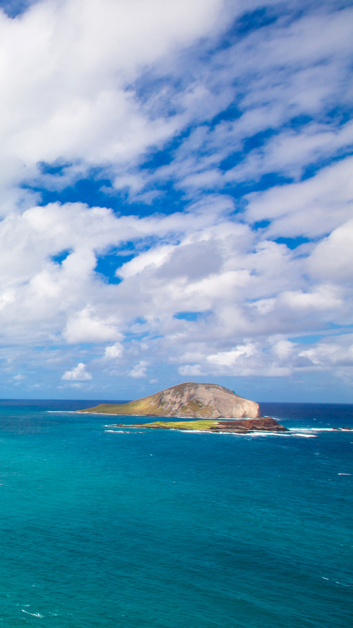 Download mobile wallpaper Sea, Horizon, Coast, Ocean, Cloud, Hawaii, Coastline, Photography for free.