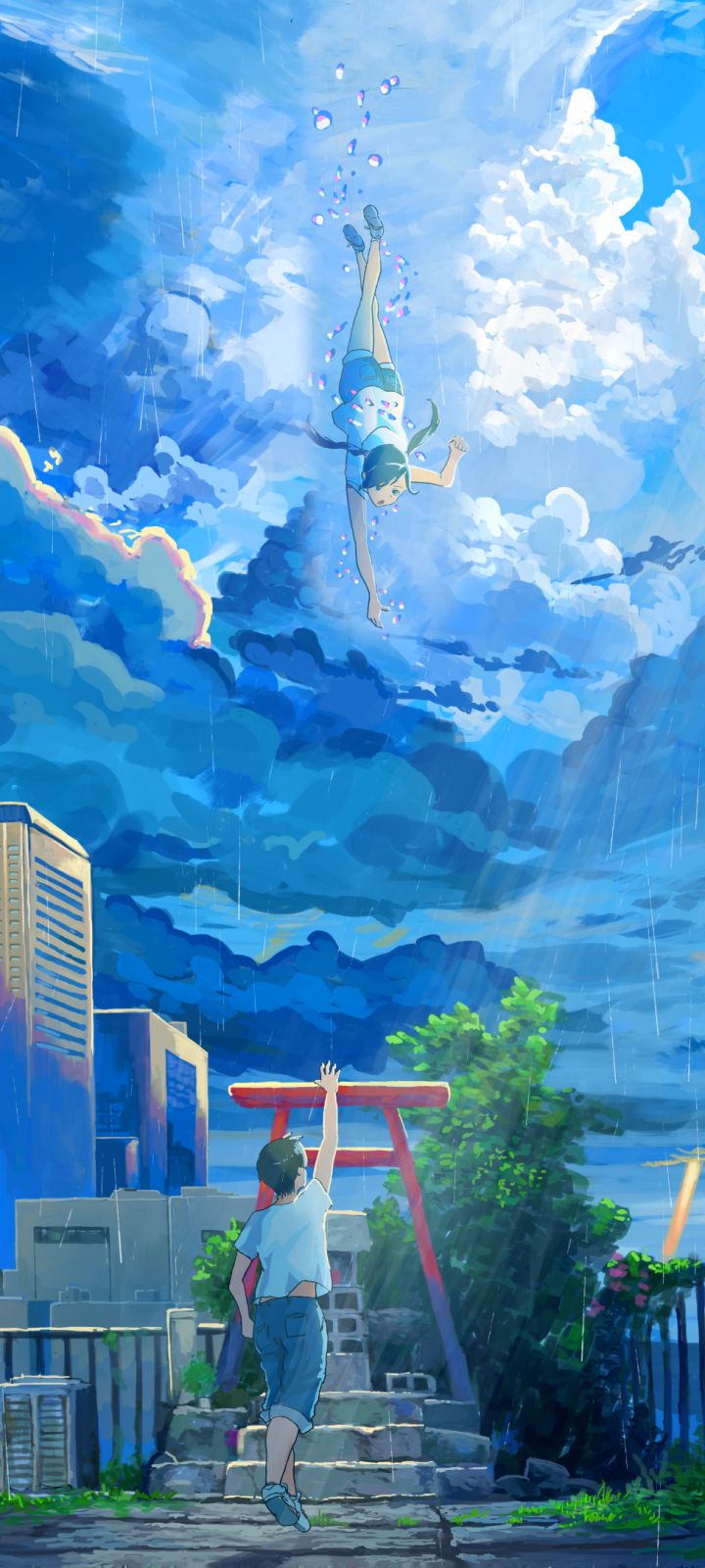 anime, weathering with you, tenki no ko, hina amano, hodaka morishima HD wallpaper