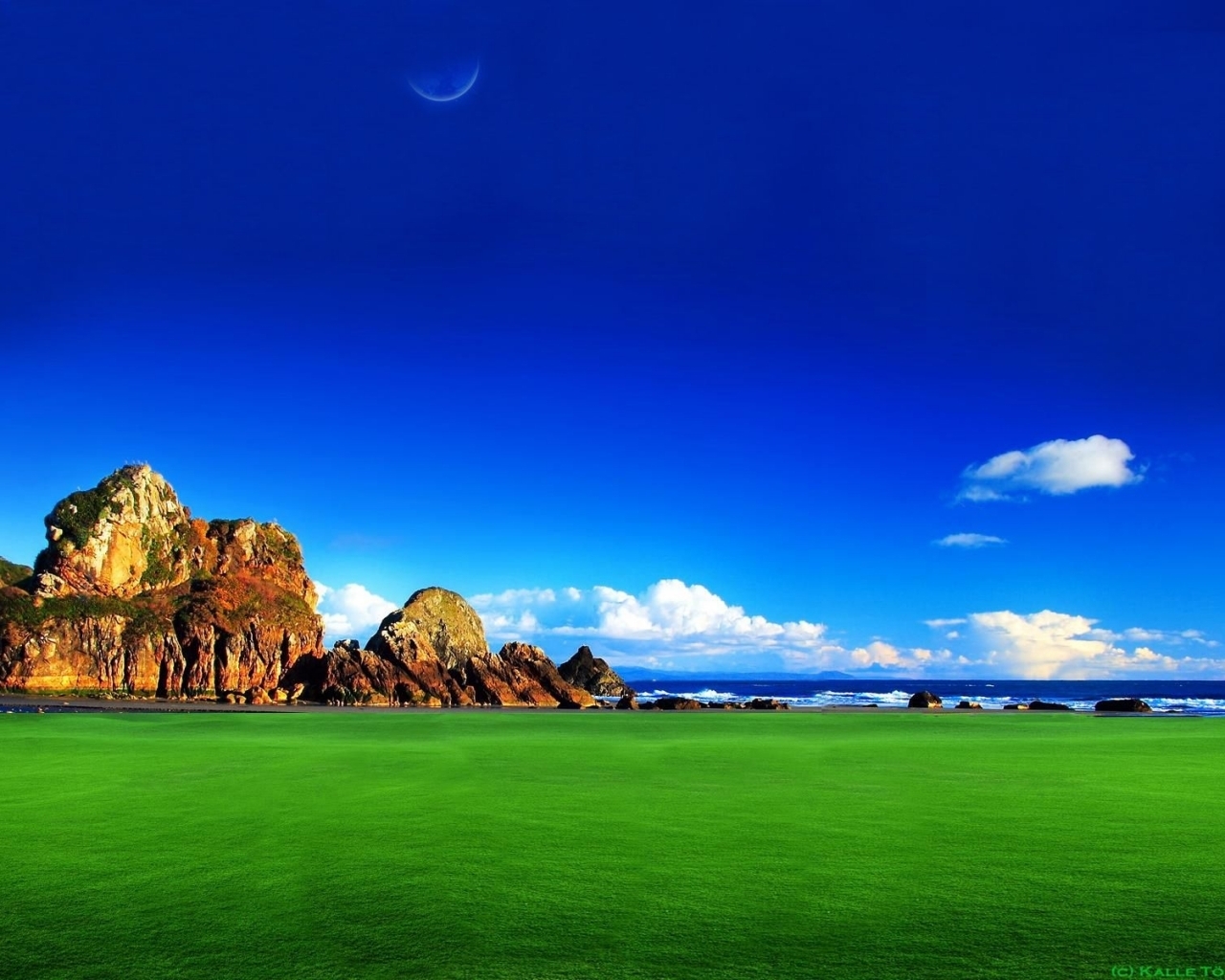 landscape, blue, sky, mountains HD wallpaper