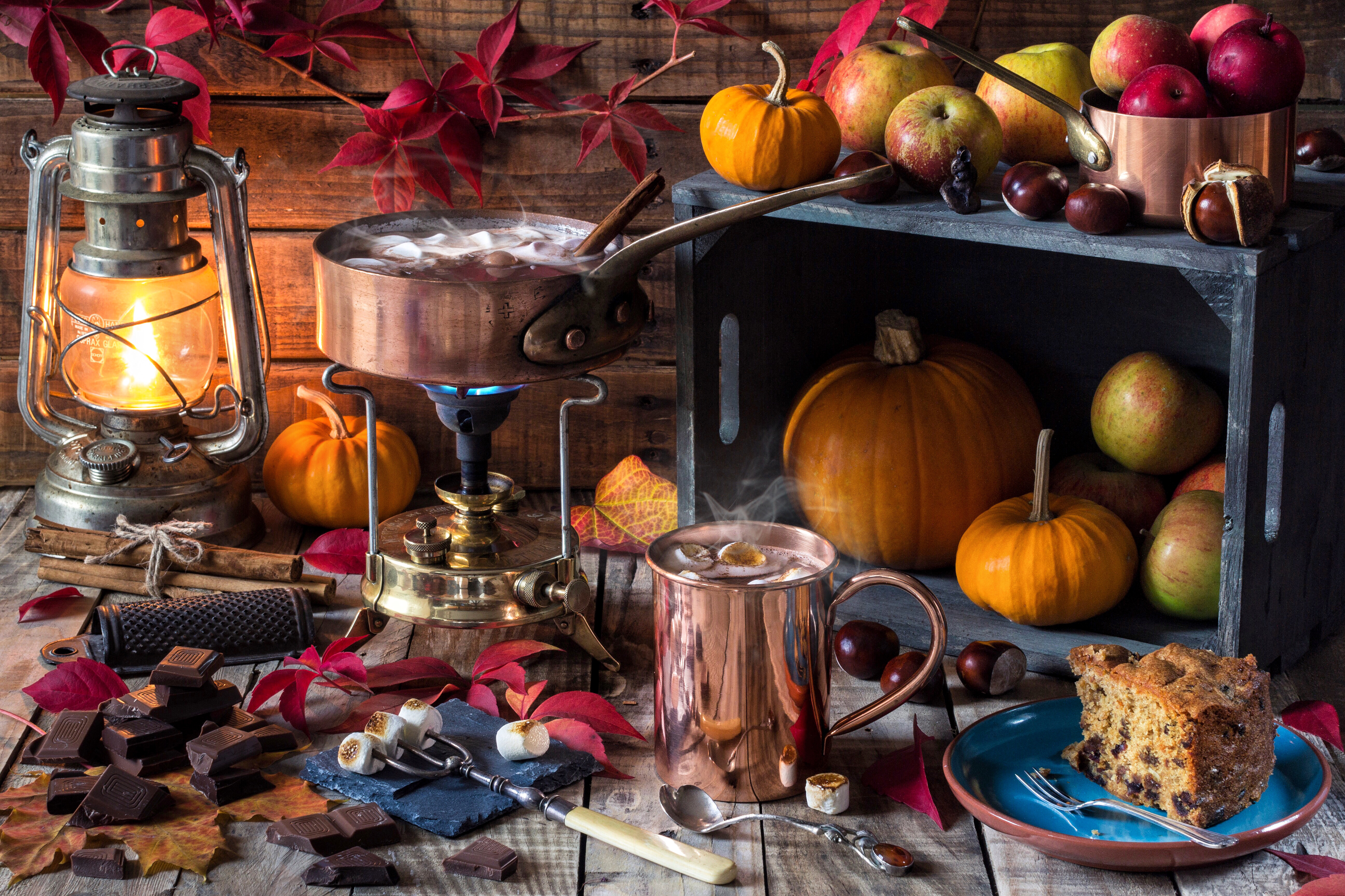 Laden Sie das Herbst, Schokolade, Kürbis, Laterne, Fotografie, Stillleben-Bild kostenlos auf Ihren PC-Desktop herunter