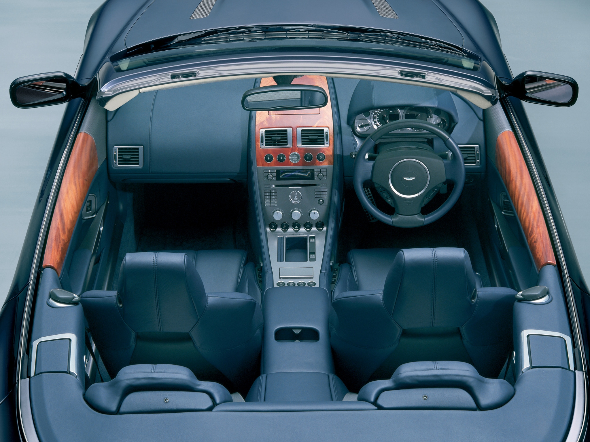 db9, salon, interior, aston martin, cars, black, steering wheel, rudder, speedometer, 2004