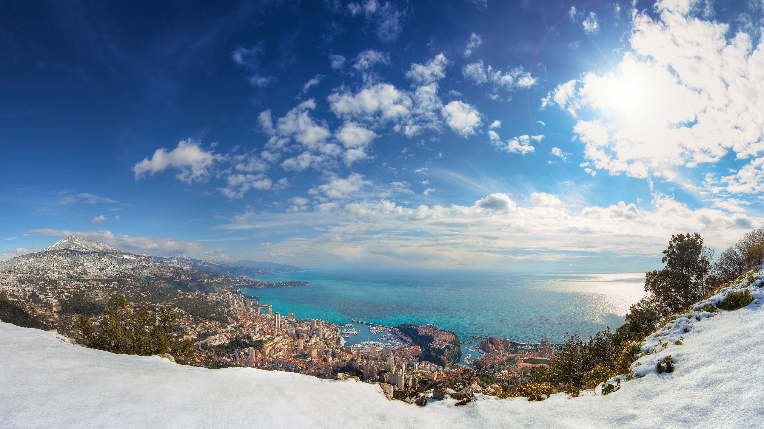 Скачати мобільні шпалери Монако, Море, Міста, Створено Людиною, Небо, Пейзаж безкоштовно.
