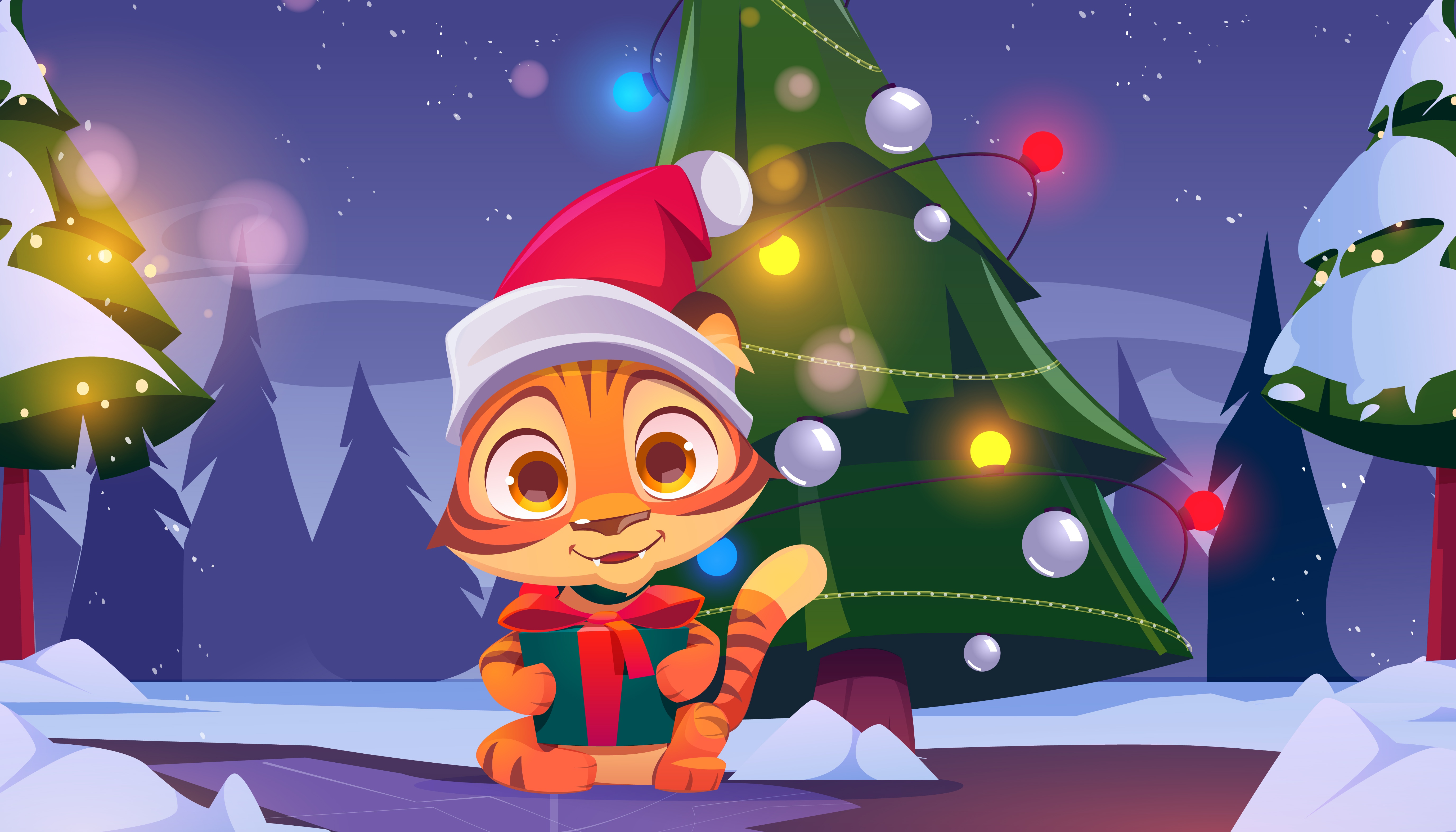 Laden Sie das Feiertage, Tierbaby, Chinesisches Neujahrsfest, Jahr Des Tigers-Bild kostenlos auf Ihren PC-Desktop herunter