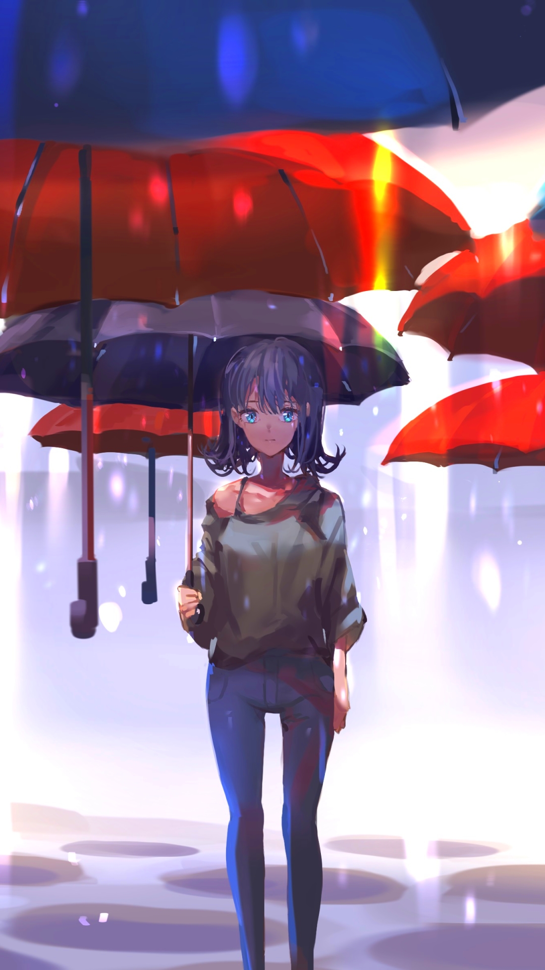 Download mobile wallpaper Anime, Girl, Umbrella for free.