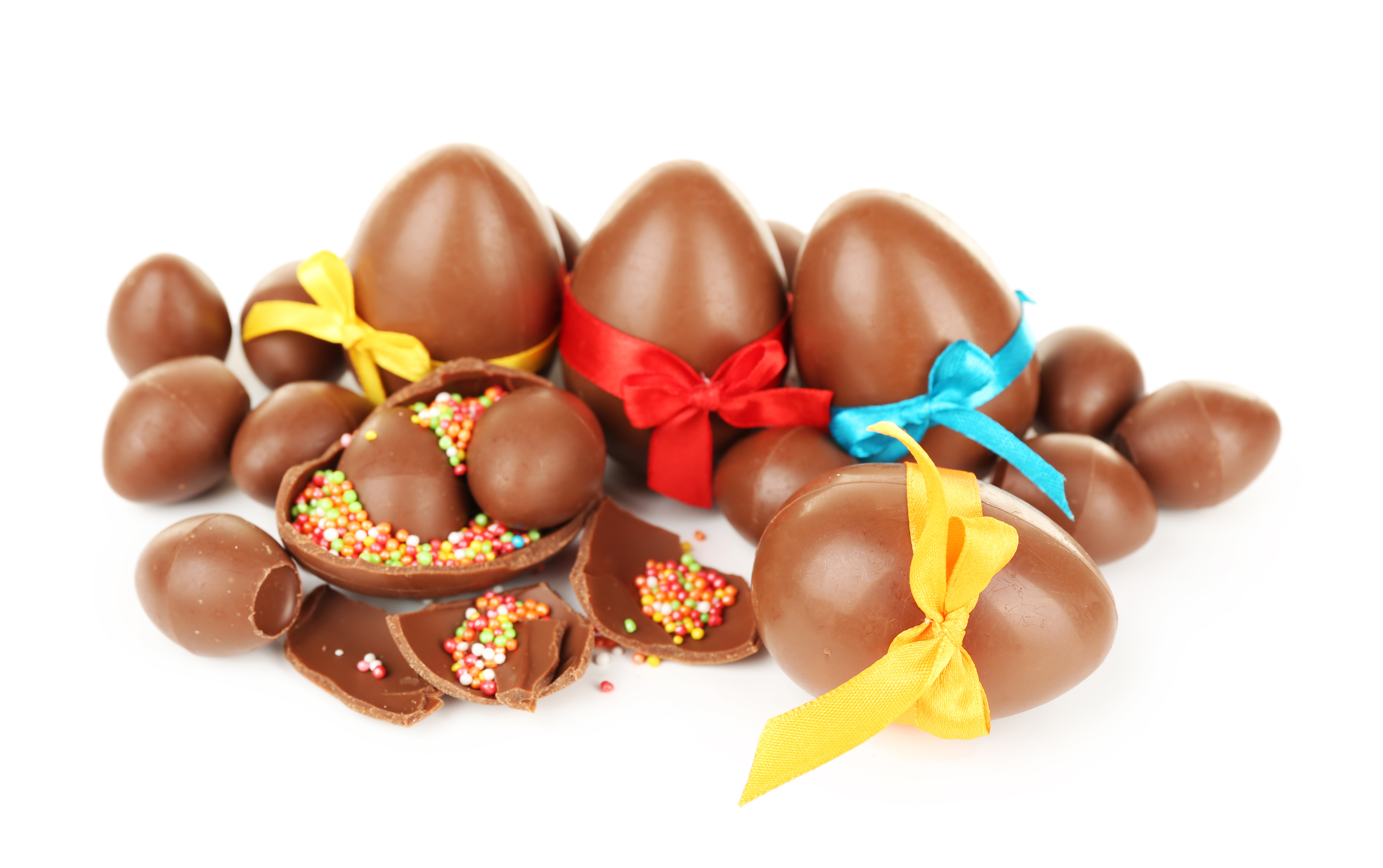 Laden Sie das Feiertage, Ostern, Schokolade, Süßigkeiten, Schleife, Osterei-Bild kostenlos auf Ihren PC-Desktop herunter