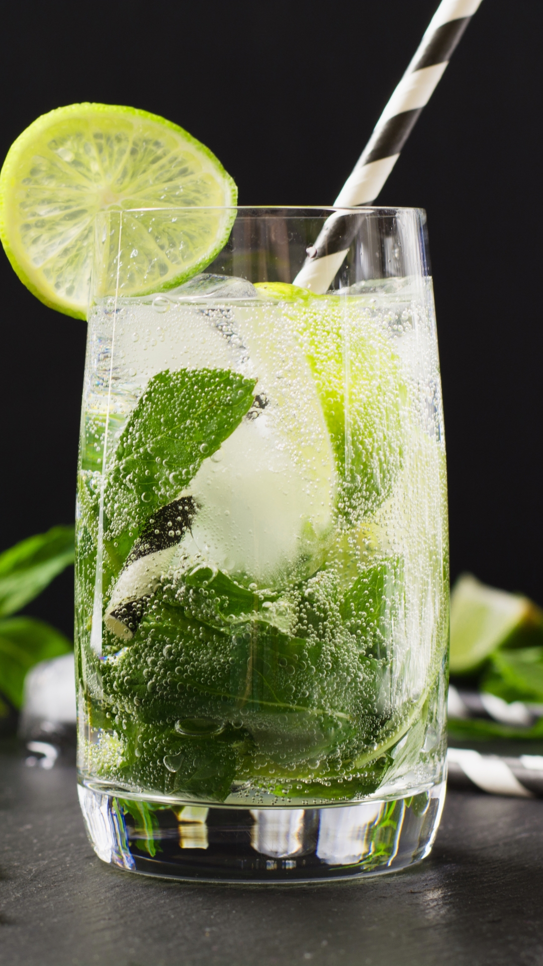 Download mobile wallpaper Food, Still Life, Glass, Drink, Mint, Cocktail, Mojito for free.