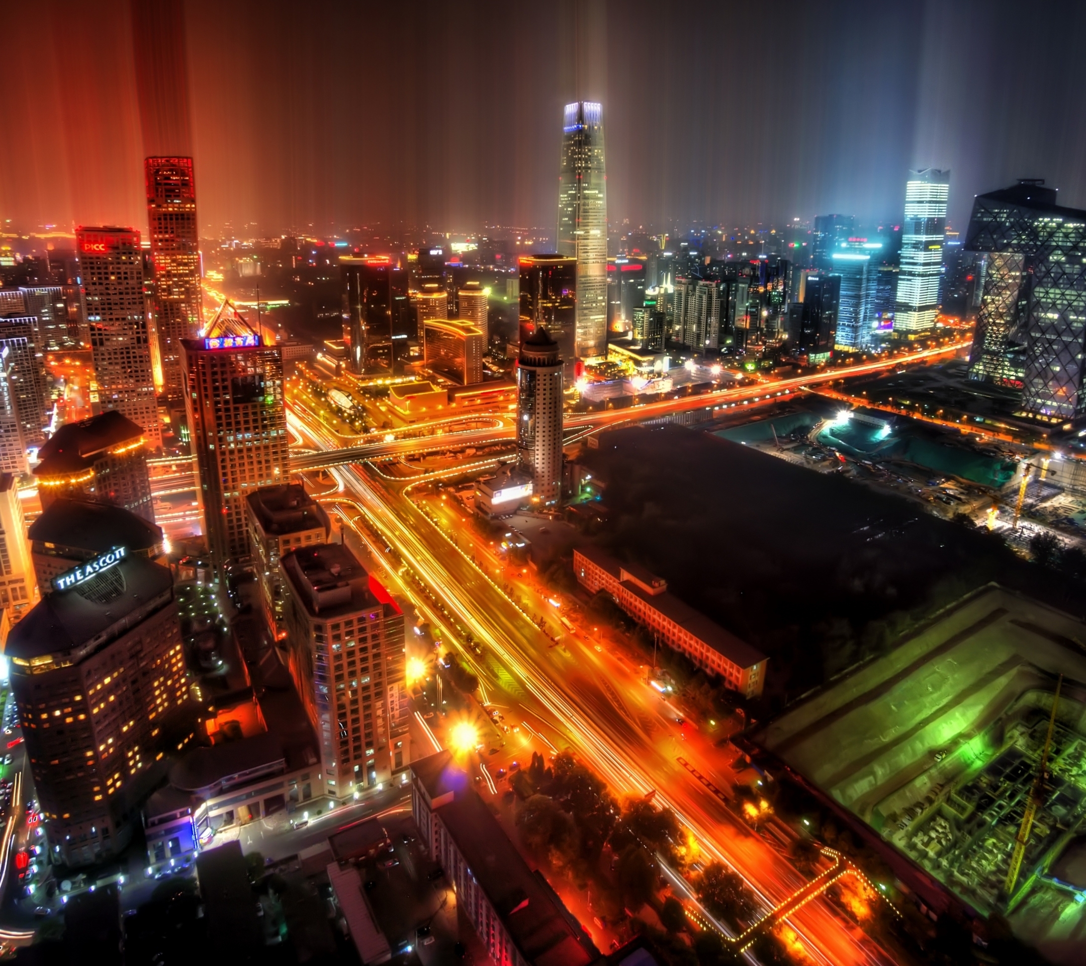 Laden Sie das Städte, Stadt, Gebäude, Licht, China, Nacht, Peking, Menschengemacht, Großstadt, Zeitraffer-Bild kostenlos auf Ihren PC-Desktop herunter